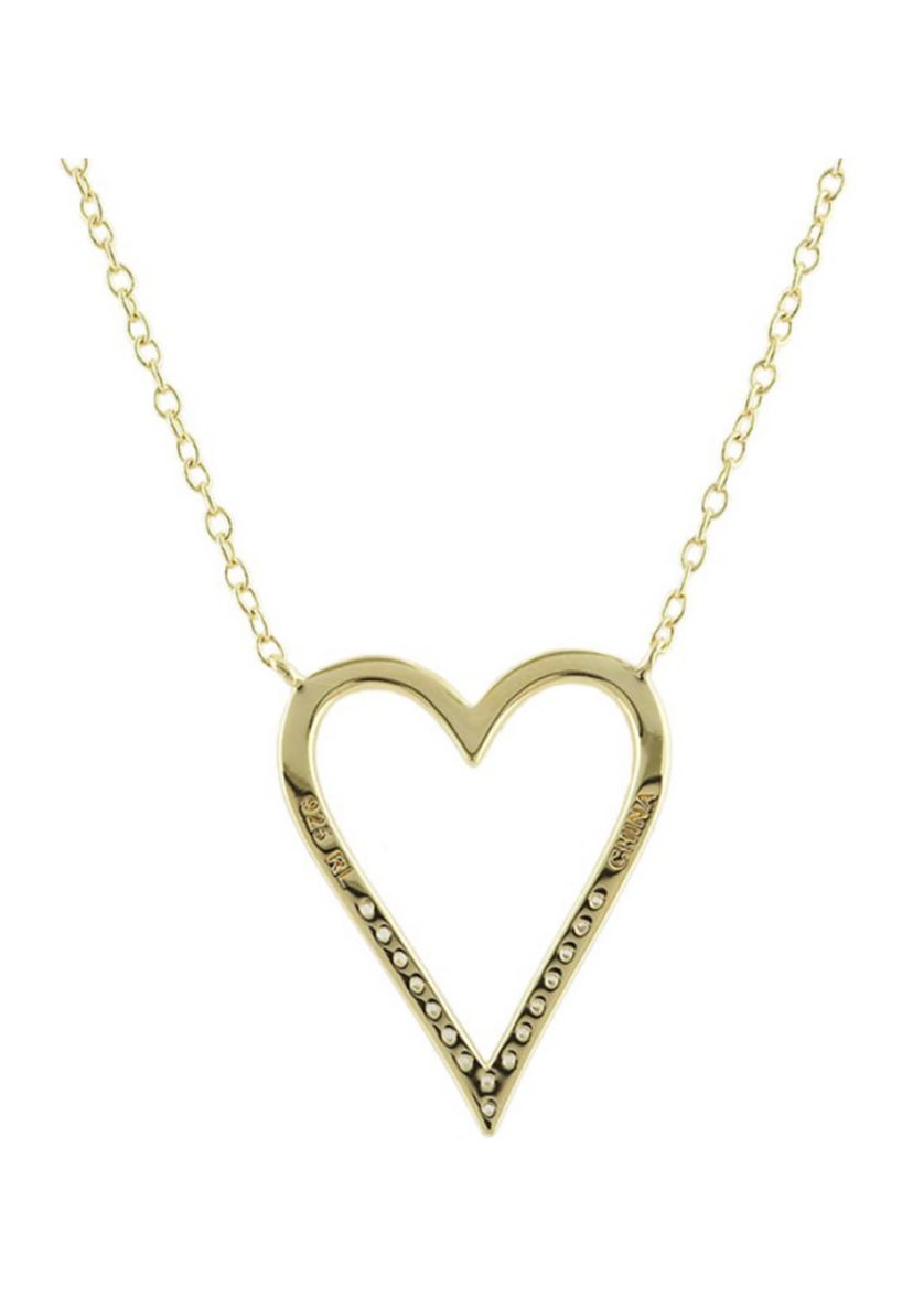 1/10 ct. t.w. Diamond Heart Necklace in Gold Over Sterling Silver