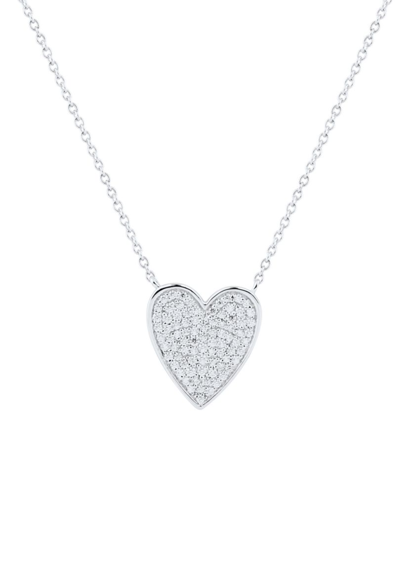 1/4 ct. t.w. Diamond Heart Necklace in Sterling Silver