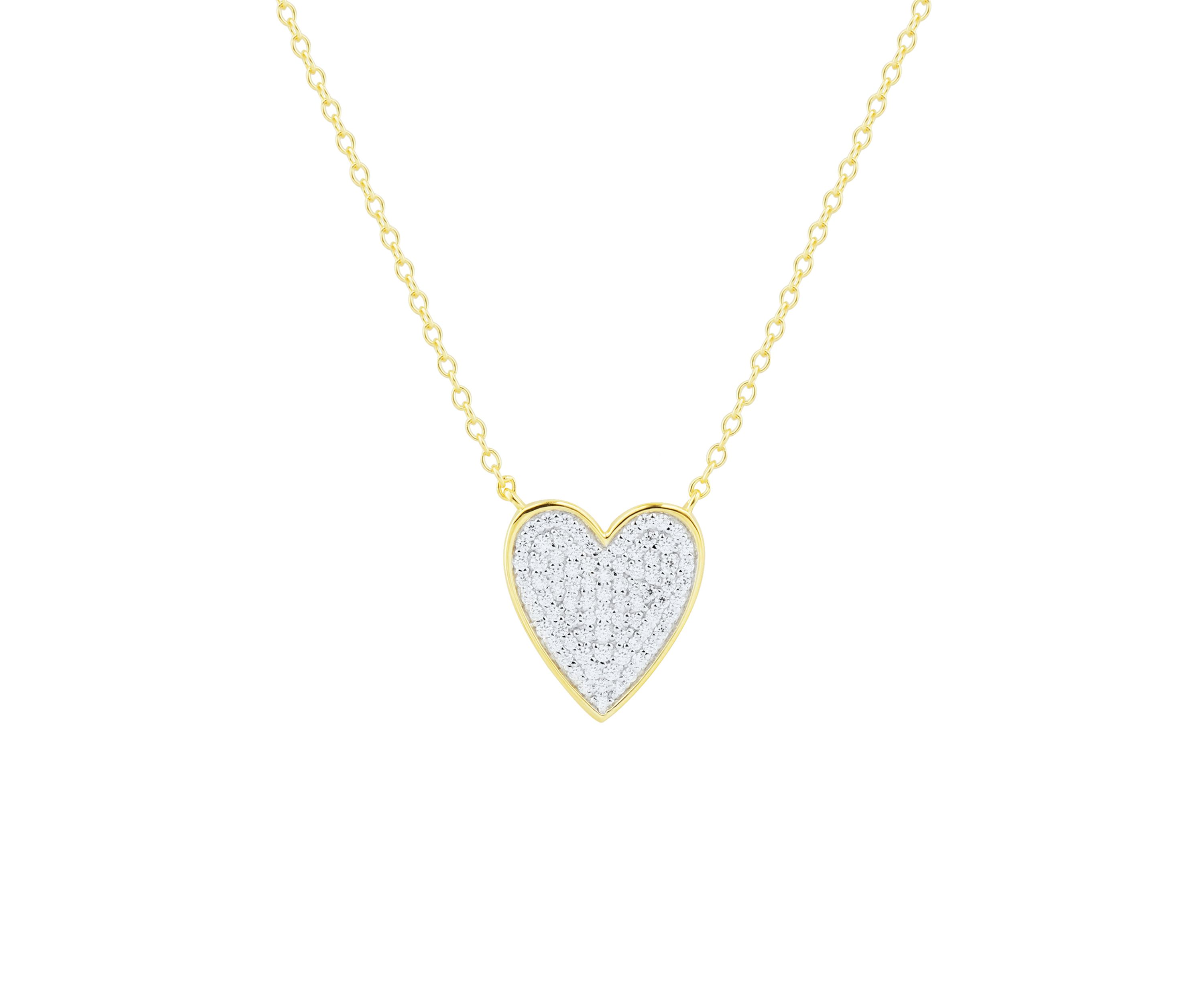 1/4 ct. t.w. Diamond Heart Necklace in Gold Over Sterling Silver
