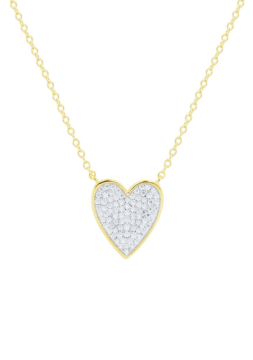 1/4 ct. t.w. Diamond Heart Necklace in Gold Over Sterling Silver