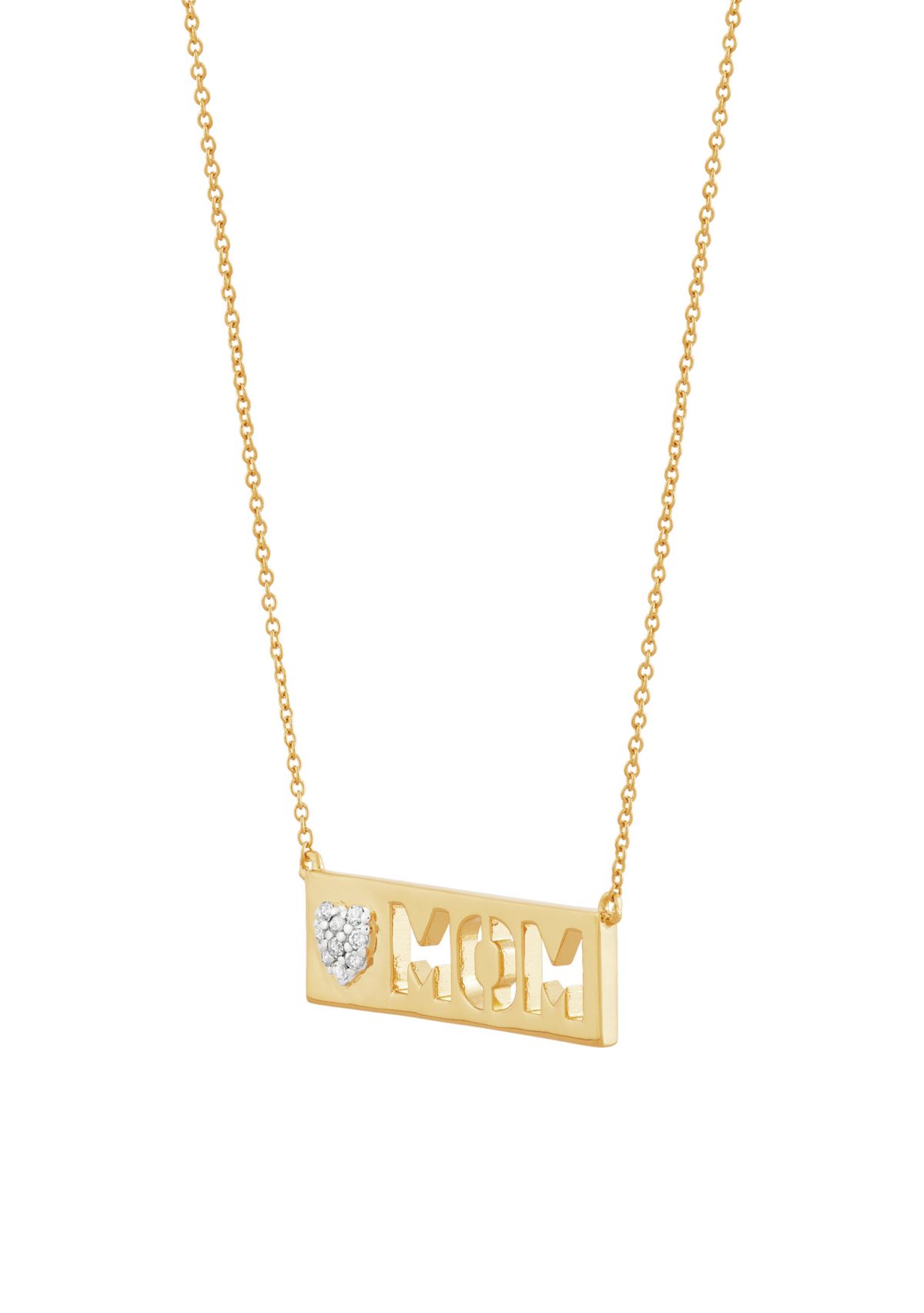 1/10 ct. t.w. Diamond Mom Necklace in Gold Plated Sterling Silver