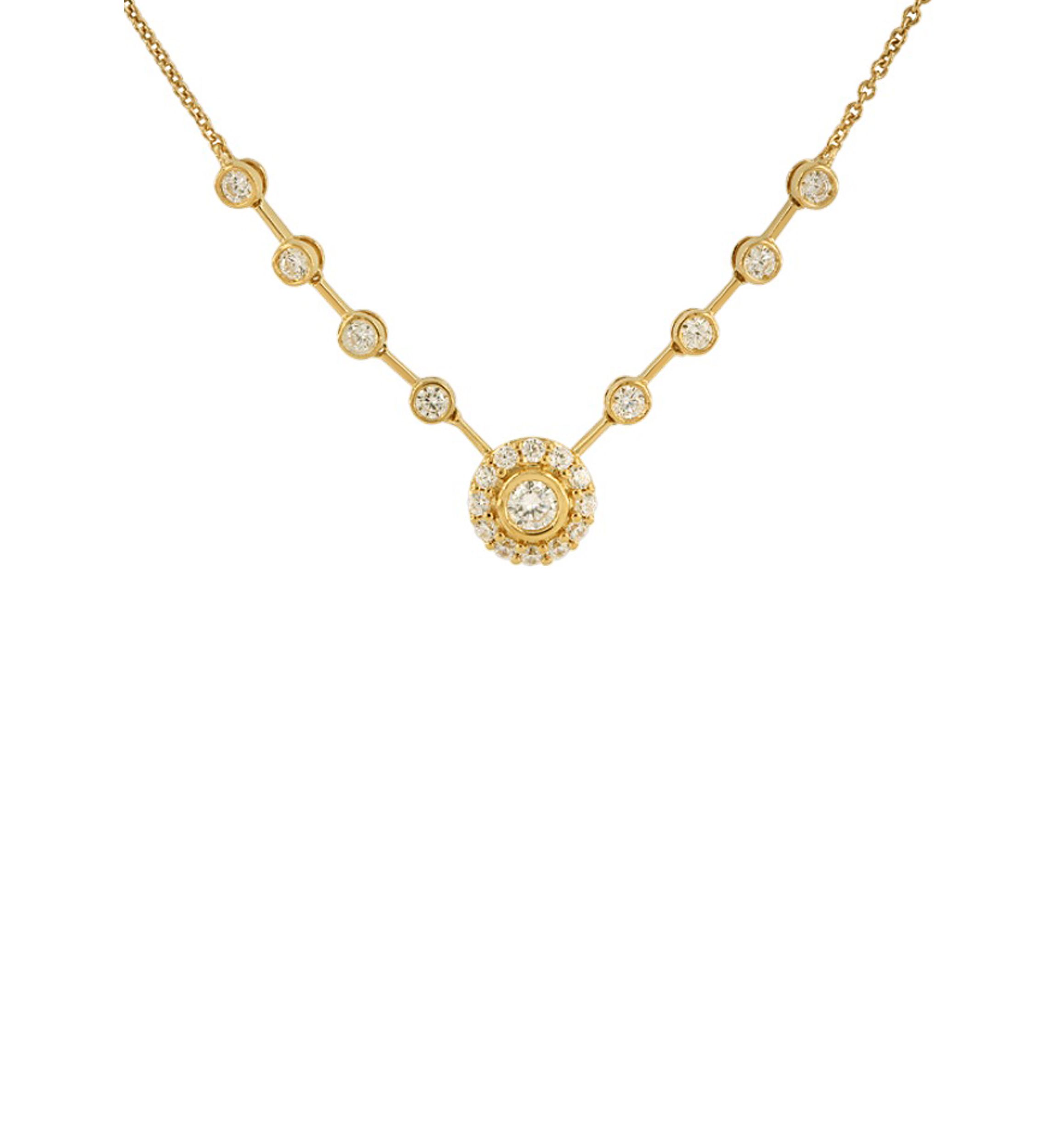1/2 ct. t.w. Lab Diamond Link Necklace in 10K Yellow Gold