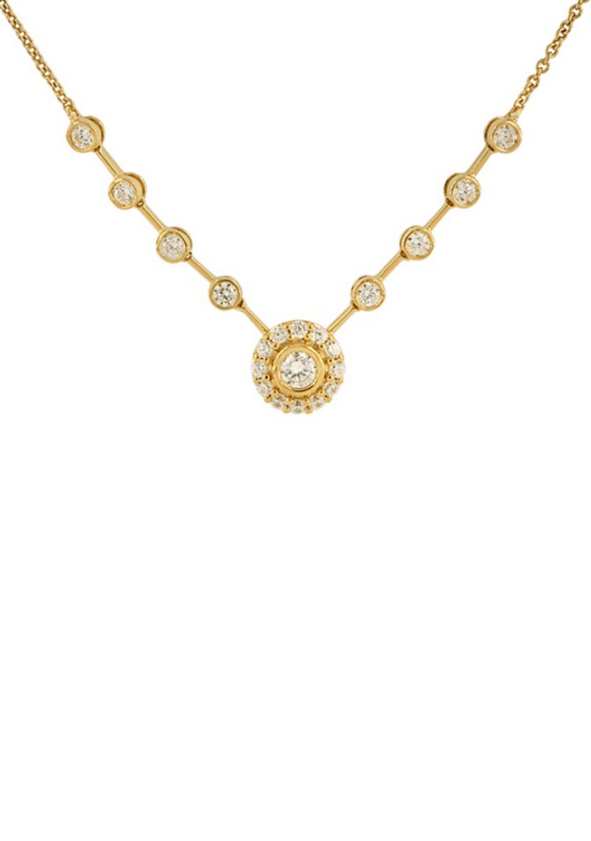 1/2 ct. t.w. Lab Diamond Link Necklace in 10K Yellow Gold