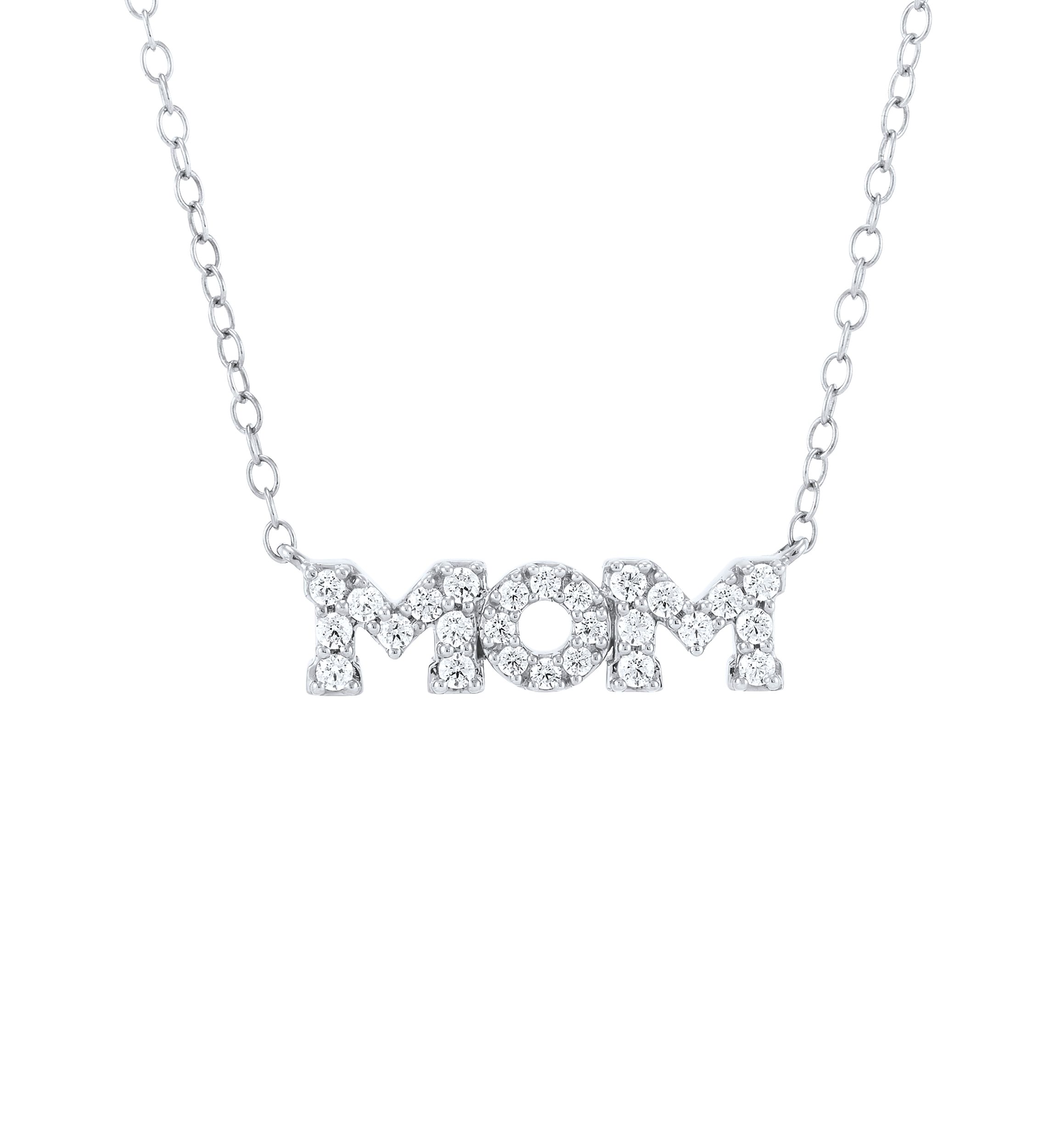 1/4 ct. t.w. Lab Grown Diamond Mom Necklace in Sterling Silver