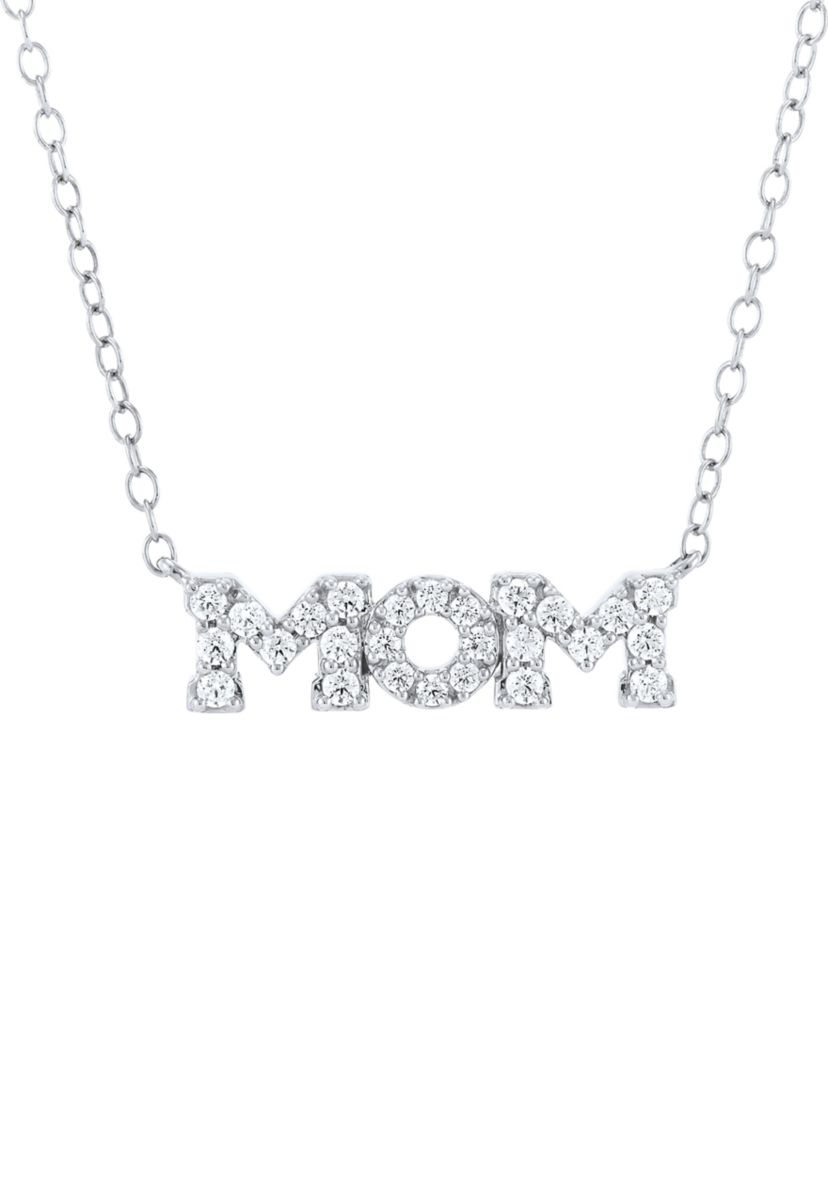 1/4 ct. t.w. Lab Grown Diamond Mom Necklace in Sterling Silver