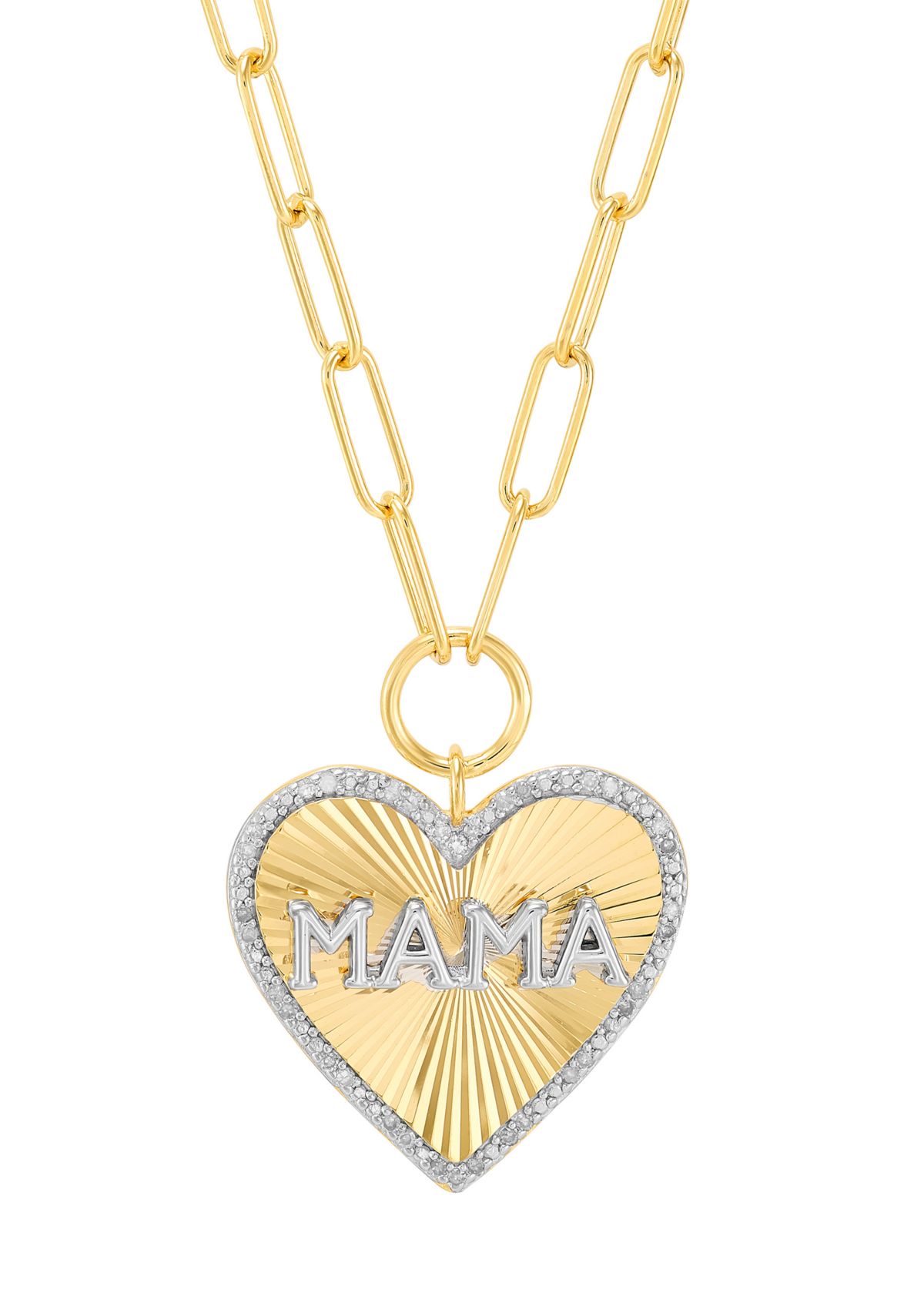 1/10 ct. t.w. Diamond Heart Necklace in Gold Over Silver