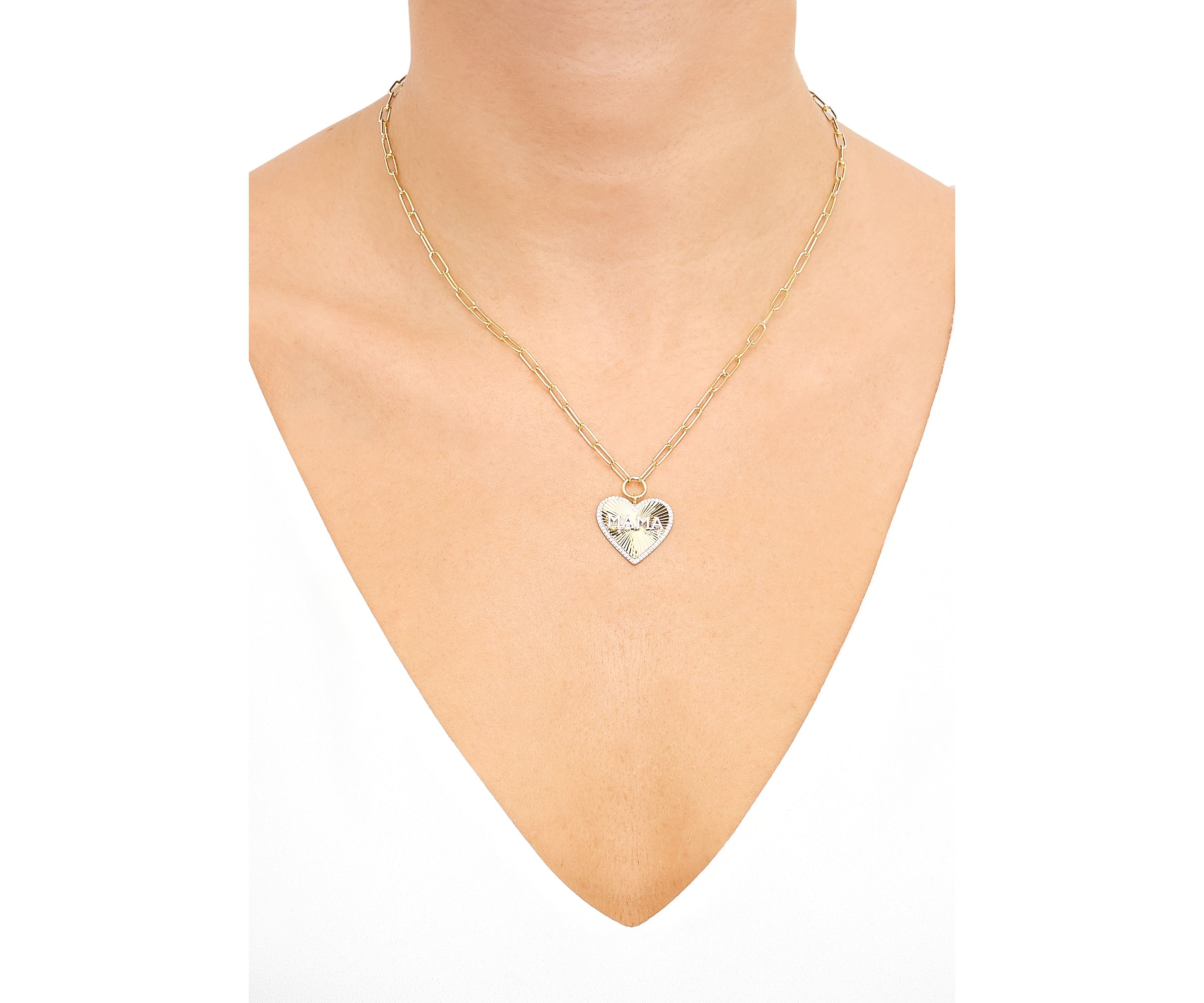 1/10 ct. t.w. Diamond Heart Necklace in Gold Over Silver