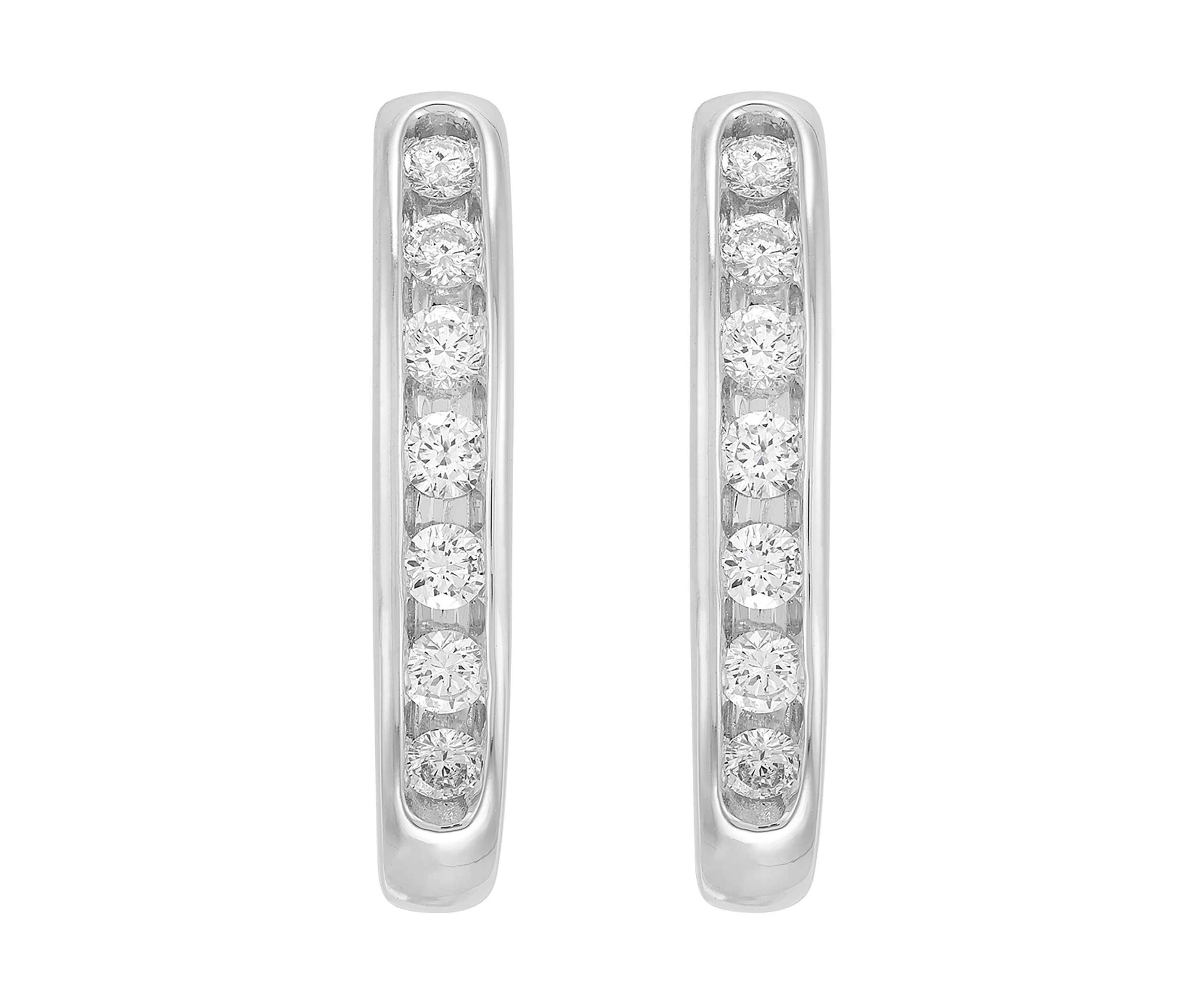  3/8 ct. t.w. Lab Grown Diamond Hoop Earrings in 10K White Gold
