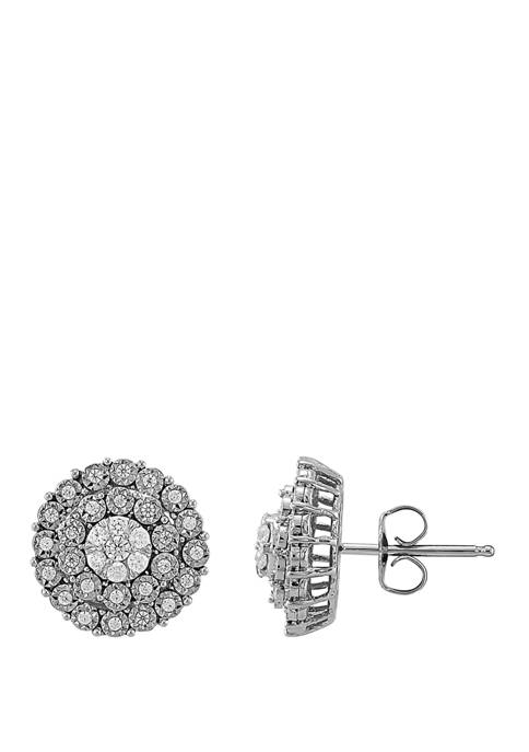  1/2 ct. t.w. Diamond Earrings in Sterling Silver 