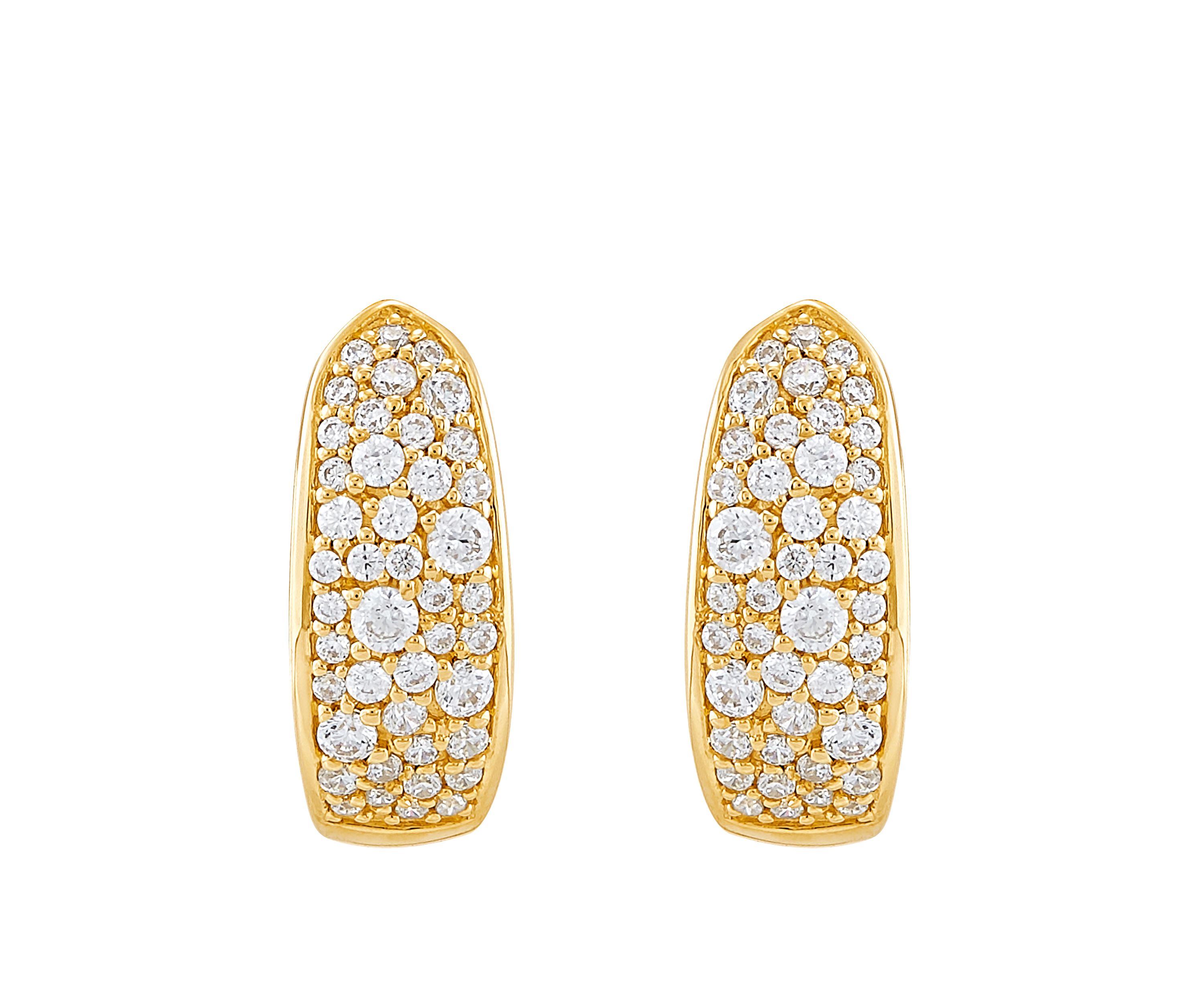 1/2 ct. t.w. Diamond Hoop Earrings in 10K Yellow Gold