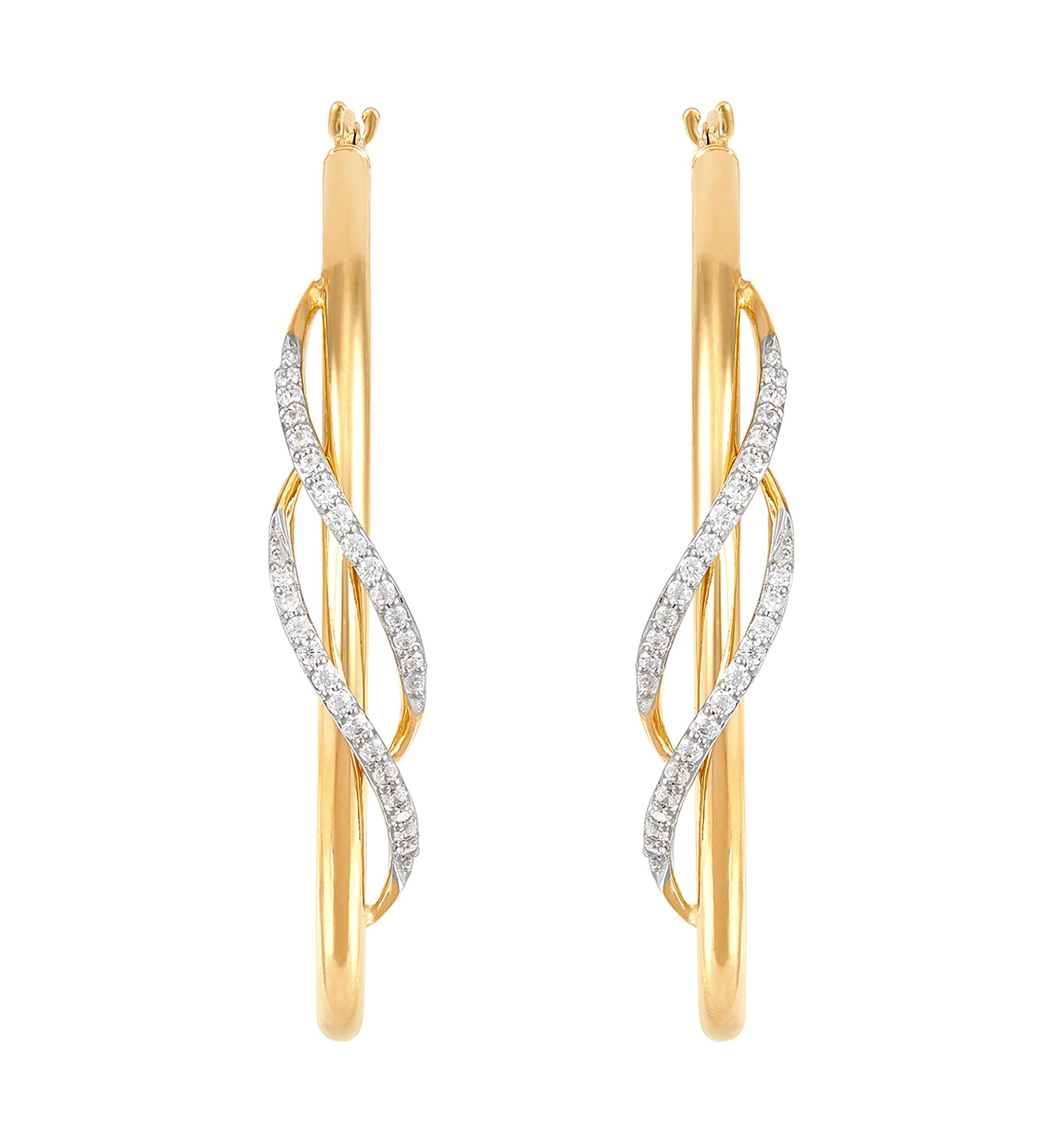 1/5 ct. t.w. Diamond Hoop Earrings in 10K Yellow Gold