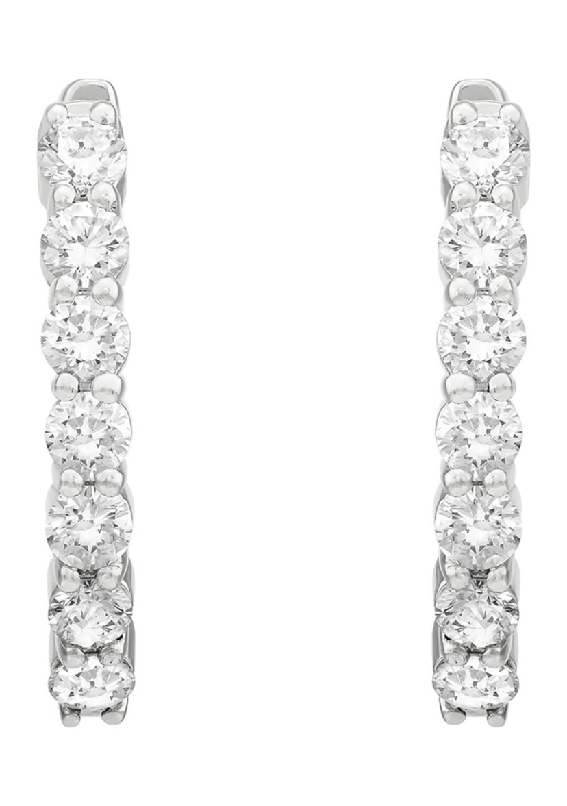 5/8 ct. t.w. Lab Grown Diamond Hoop Earring in Sterling Silver