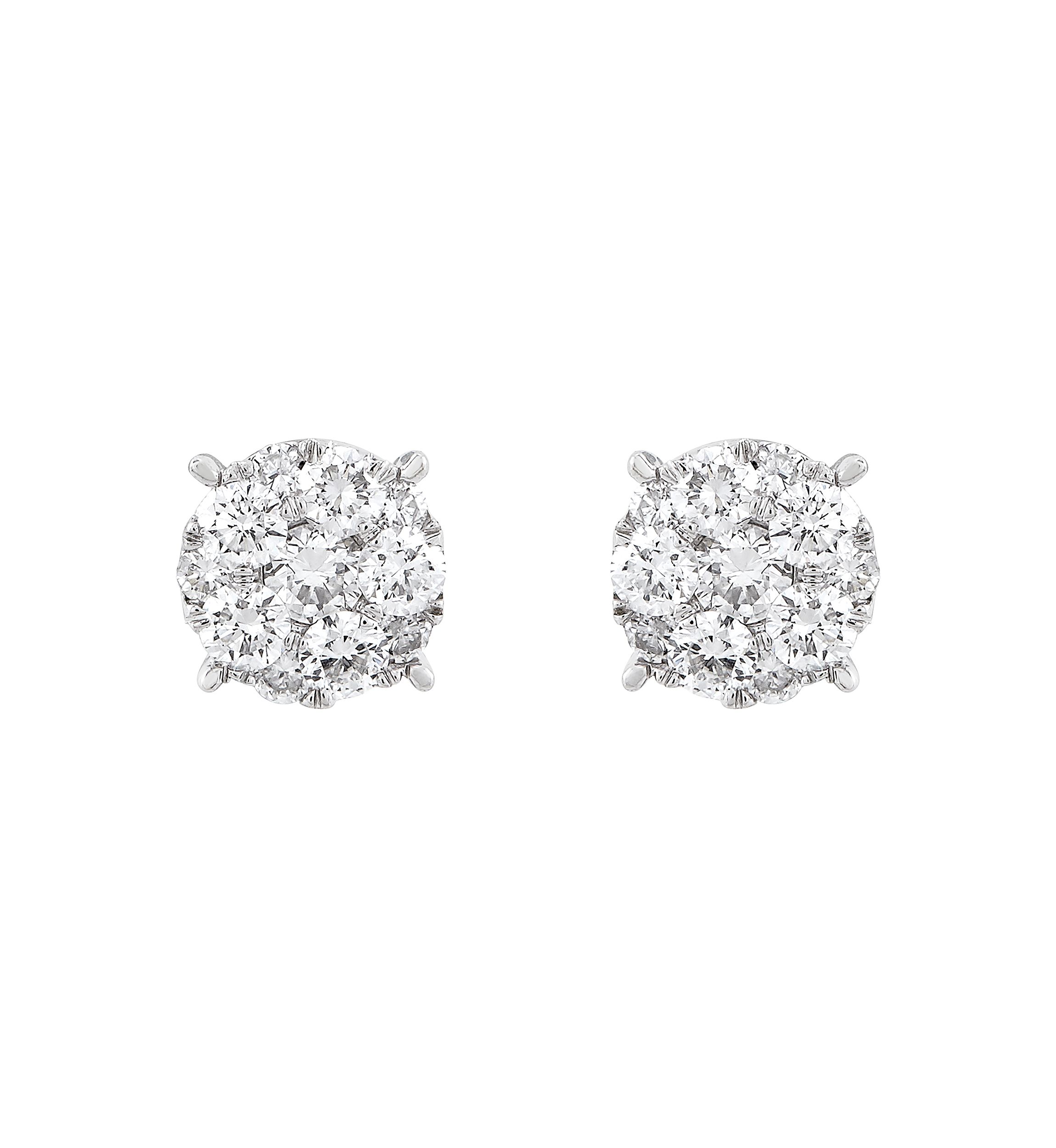 1/2 ct. t.w. Lab Grown Diamond Earrings in Sterling Silver and 3K White Gold