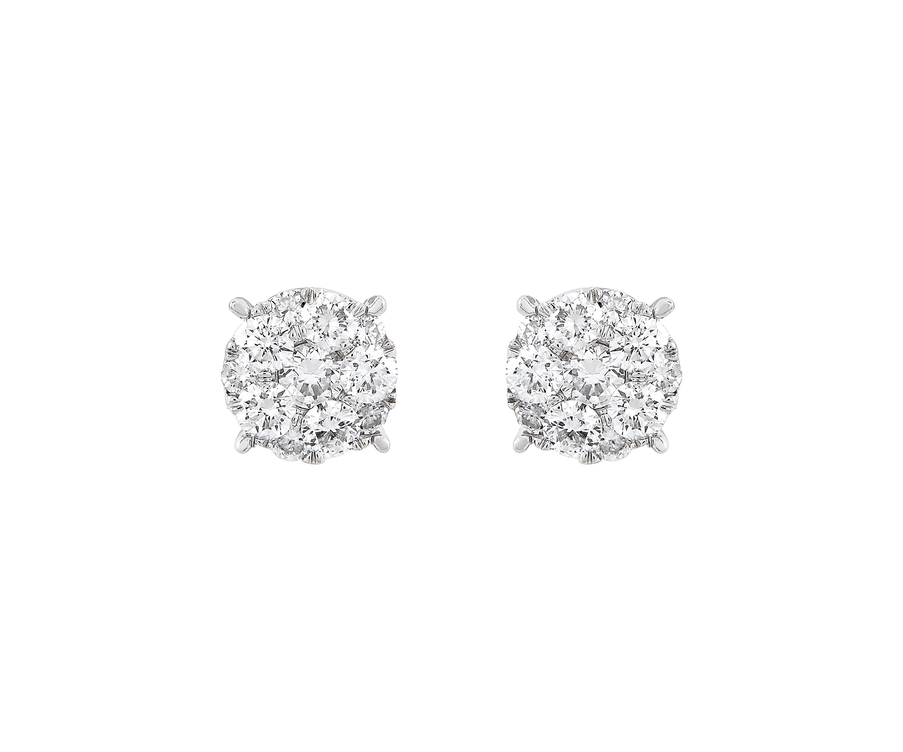 1/2 ct. t.w. Lab Grown Diamond Earrings in Sterling Silver and 3K White Gold