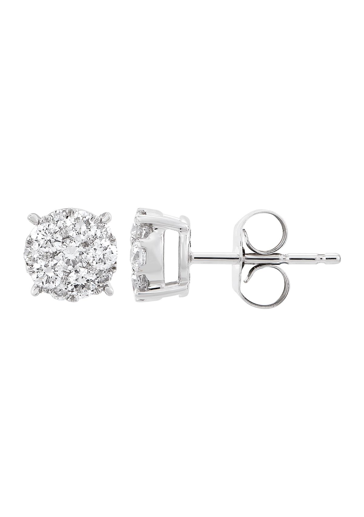 1/2 ct. t.w. Lab Grown Diamond Earrings in Sterling Silver and 3K White Gold