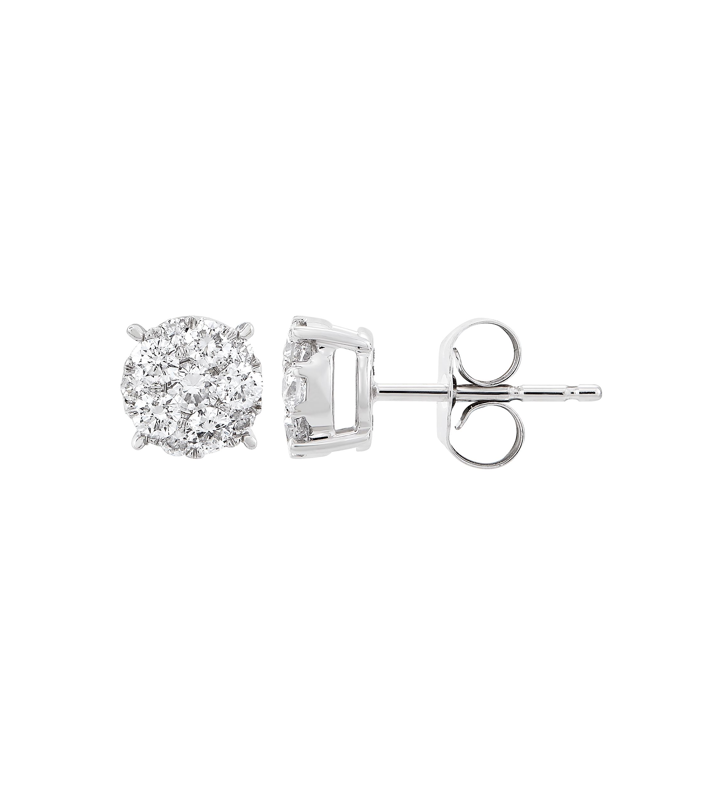 1/2 ct. t.w. Lab Grown Diamond Earrings in Sterling Silver and 3K White Gold