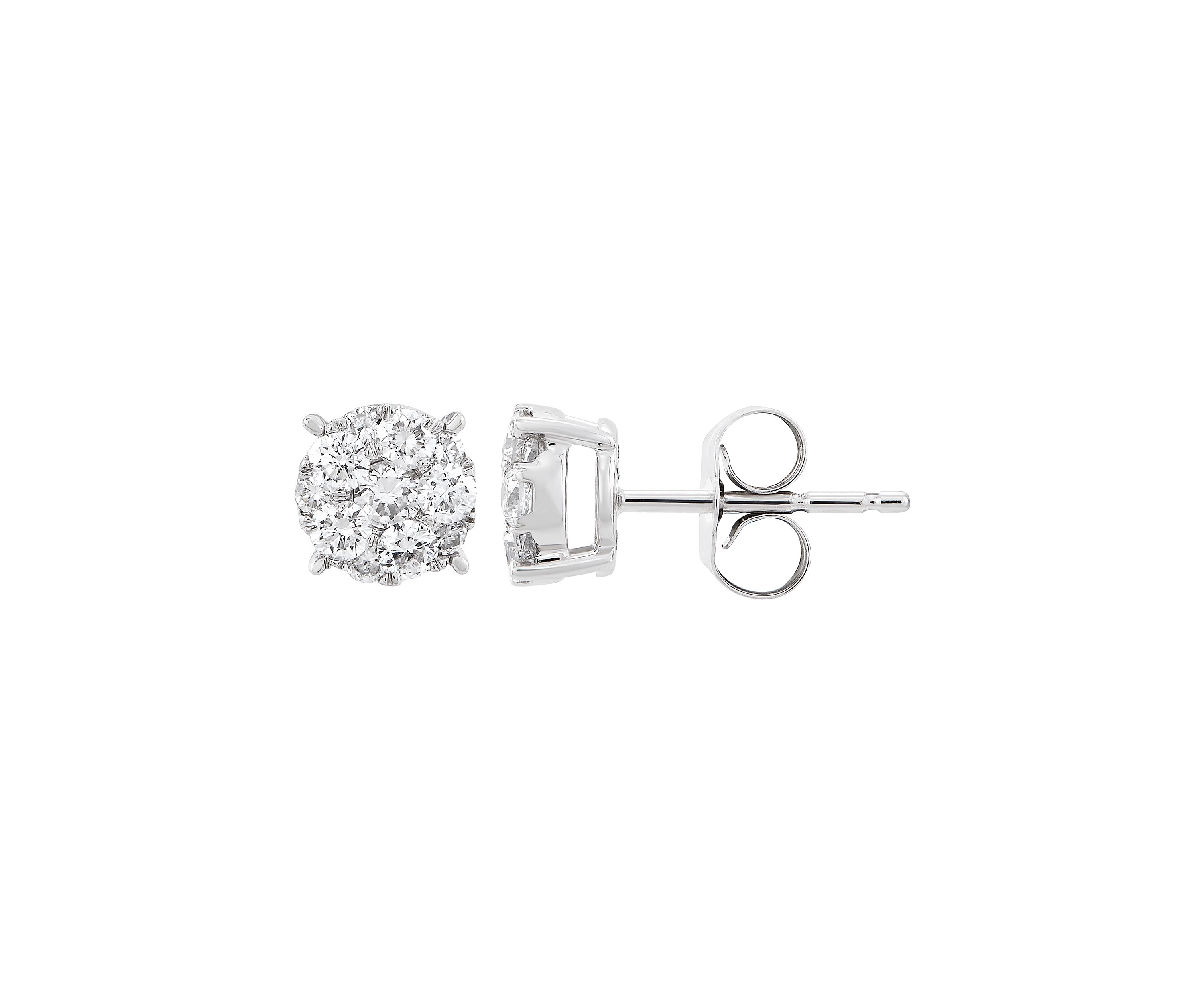 1/2 ct. t.w. Lab Grown Diamond Earrings in Sterling Silver and 3K White Gold