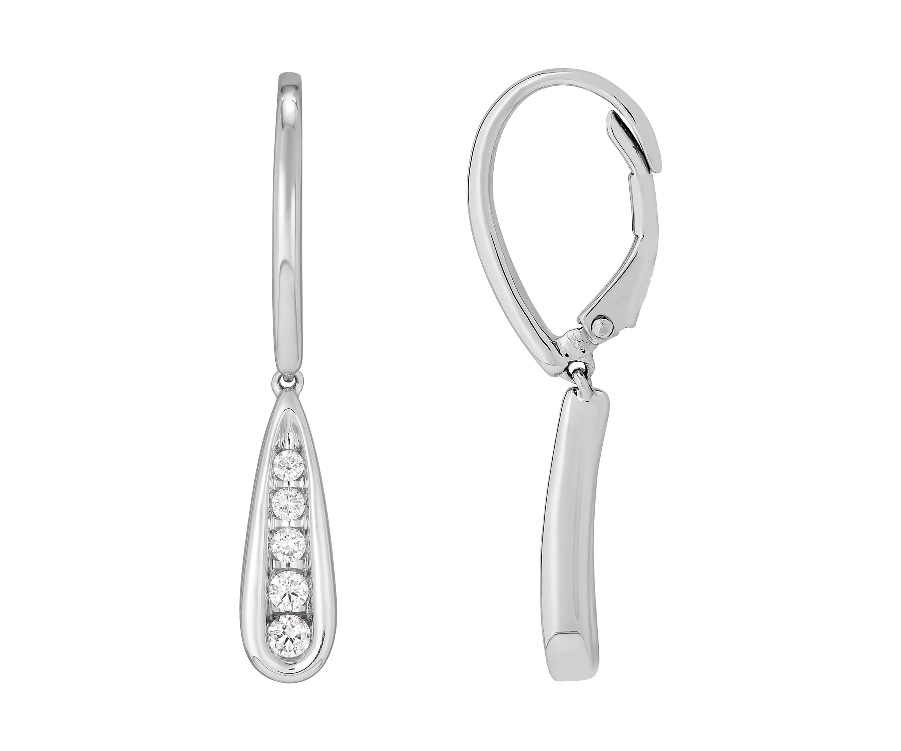 1/3 ct. t.w. Lab Created Diamond Drop Huggie Earrings in Sterling Silver