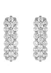 2 ct. t.w. Diamond Hoop Earrings in 10K White Gold 