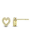 1/10 ct. t.w. Diamond Heart Earrings in 10K Yellow Gold