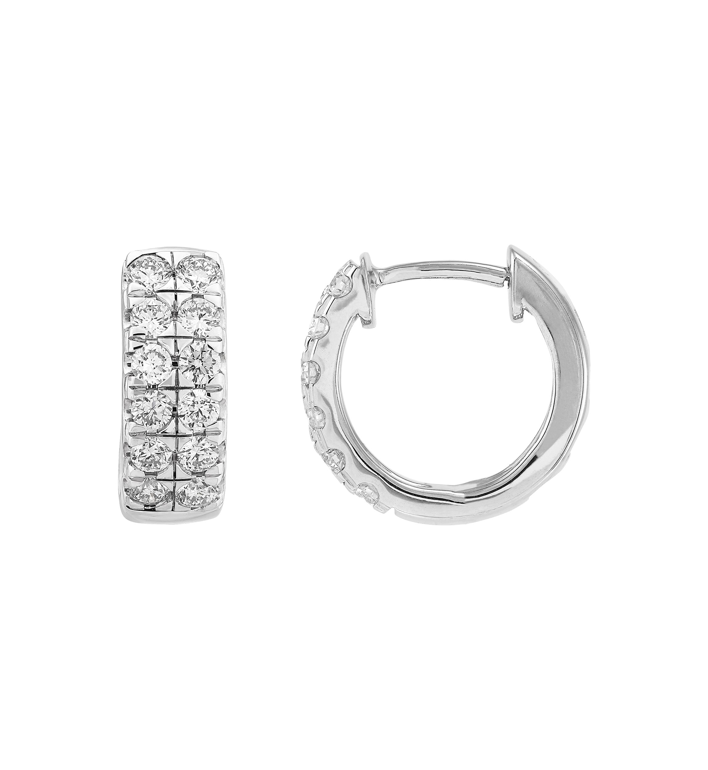 3/4 ct. t.w. Lab Created Diamond Hoop Earrings in Sterling Silver