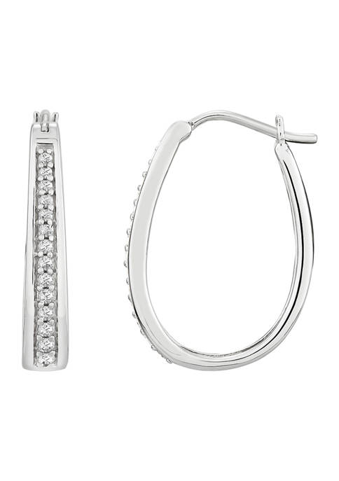 1/4 ct. t.w. Diamond Hoop Earrings in Sterling Silver 