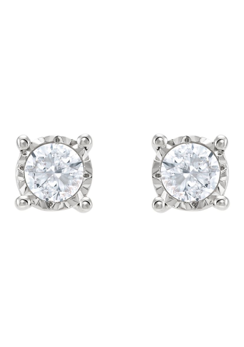 5/8 c.t t.w. Sterling Diamond Stud Earrings