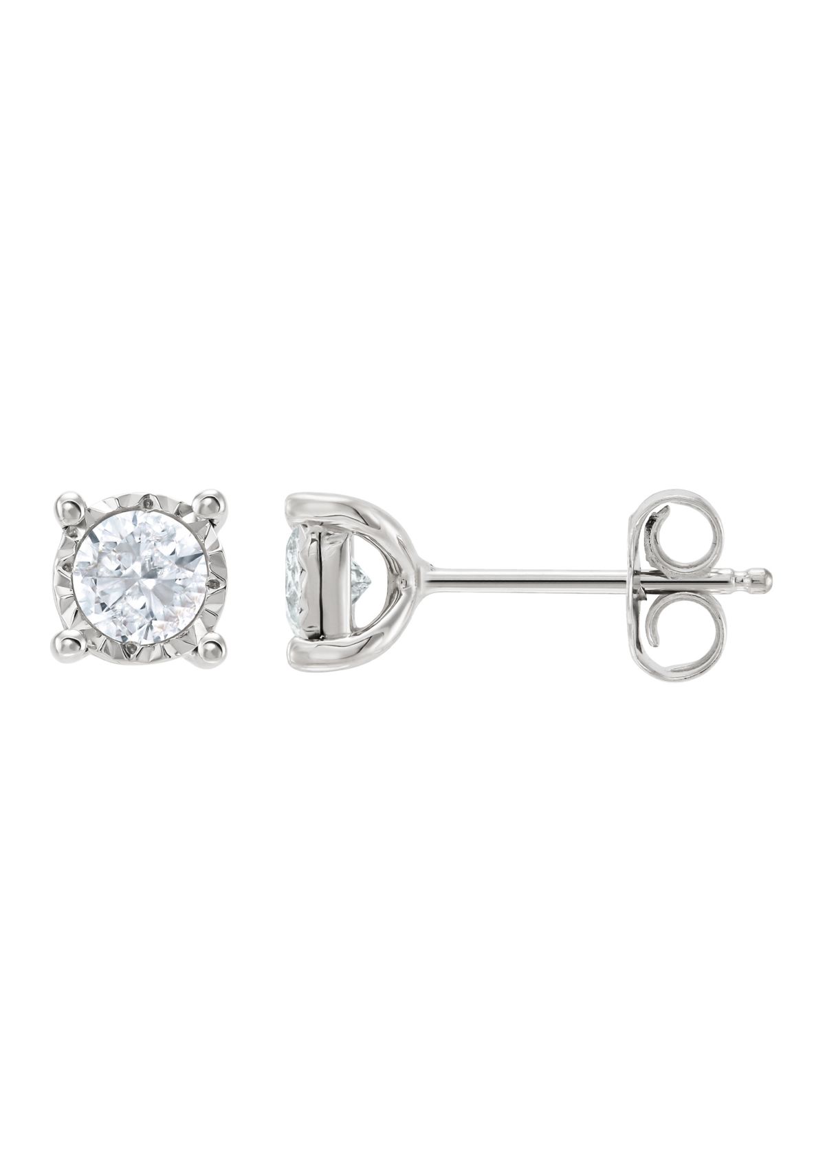 5/8 c.t t.w. Sterling Diamond Stud Earrings