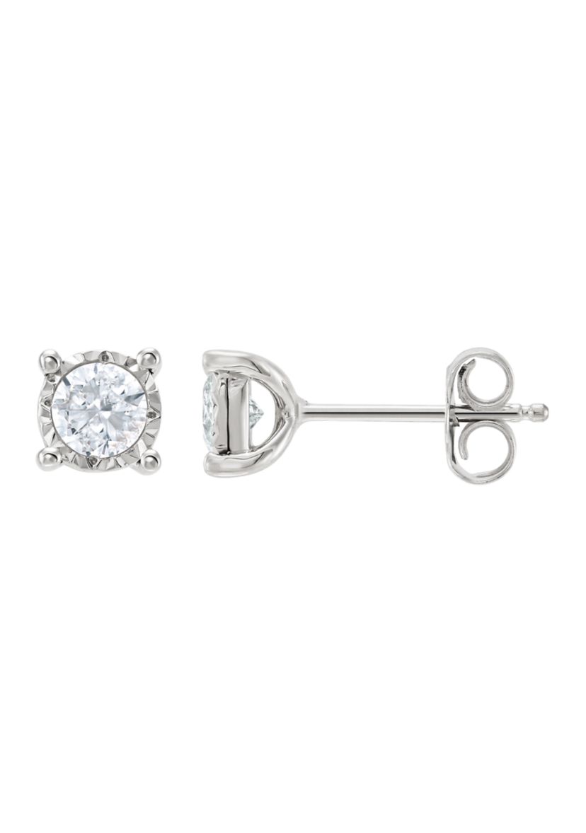 5/8 c.t t.w. Sterling Diamond Stud Earrings