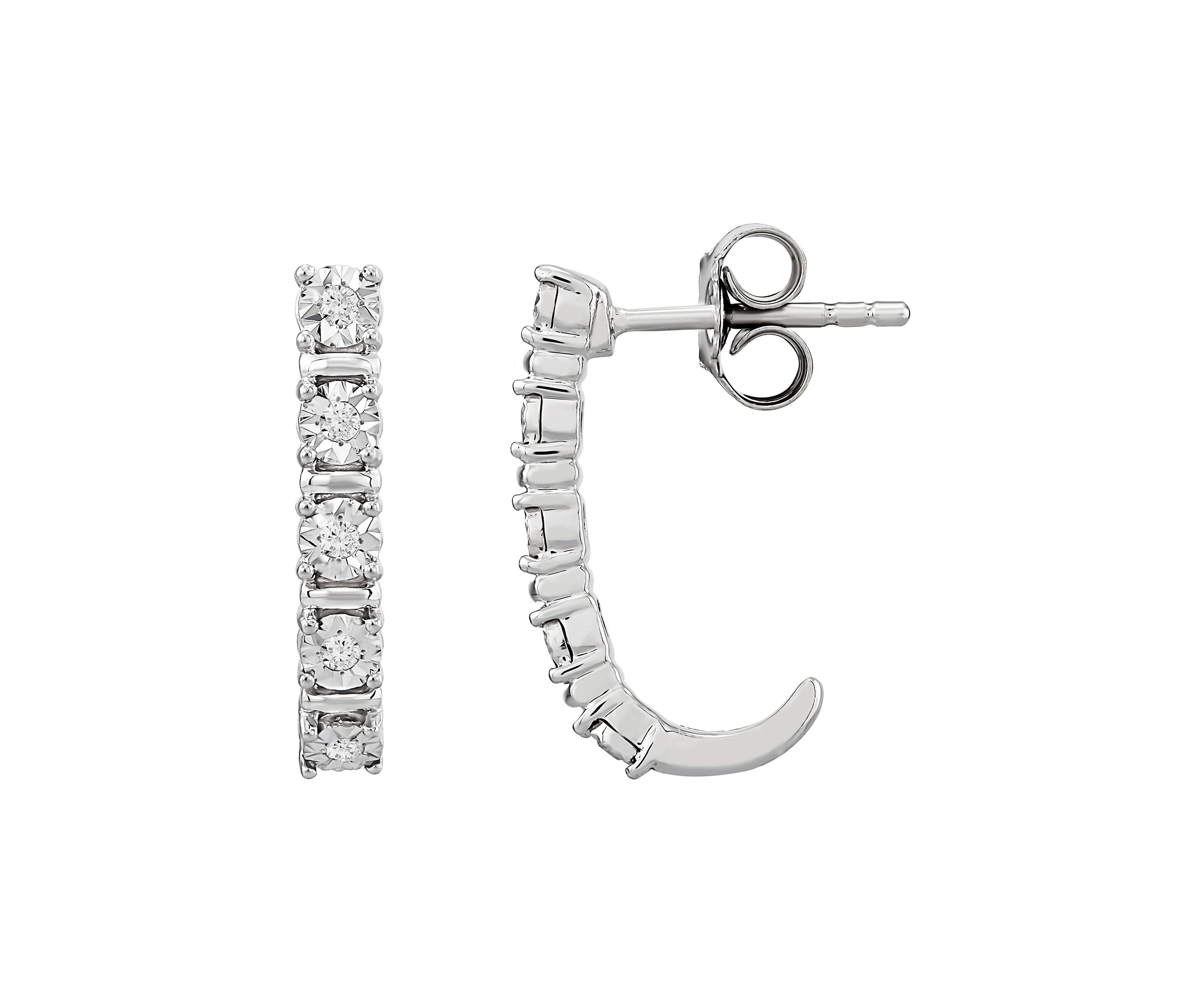 1/10 ct. t.w. Diamond Hoop Earrings in Sterling Silver