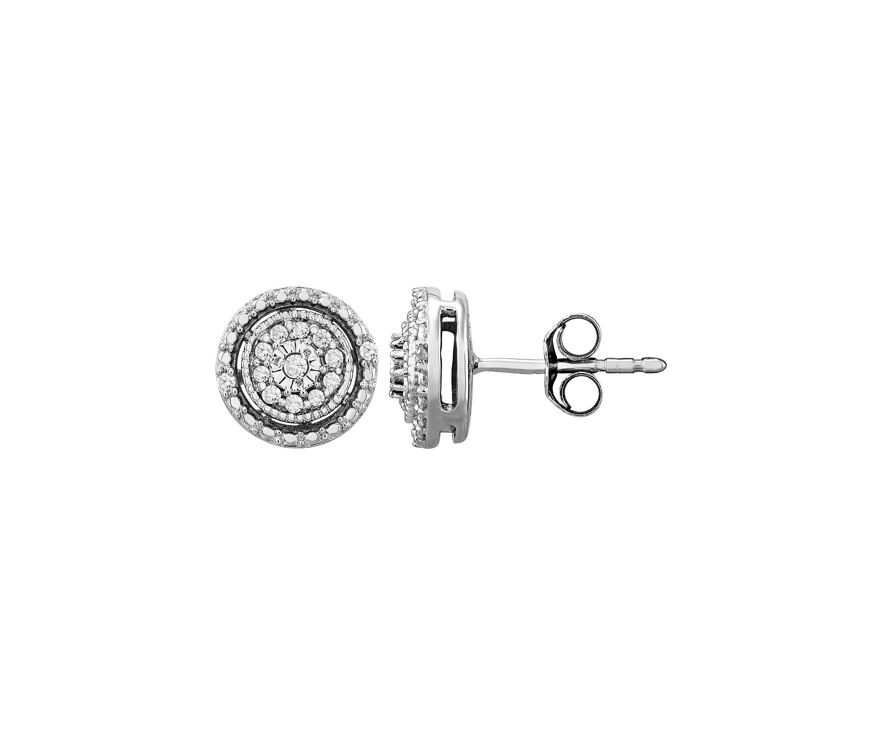 1/10 ct. t.w. Diamond Stud Earrings in Sterling Silver 