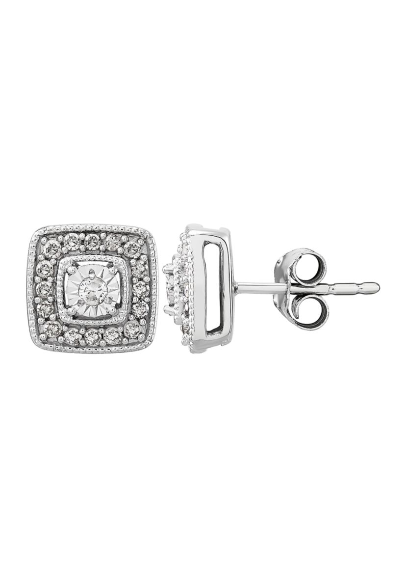 1/4 ct. t.w. Diamond Stud Earrings in Sterling Silver 