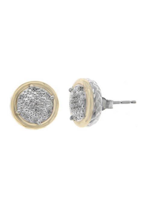 1/10 ct. t.w. Diamond Earring in Sterling Silver and 14K Yellow Gold