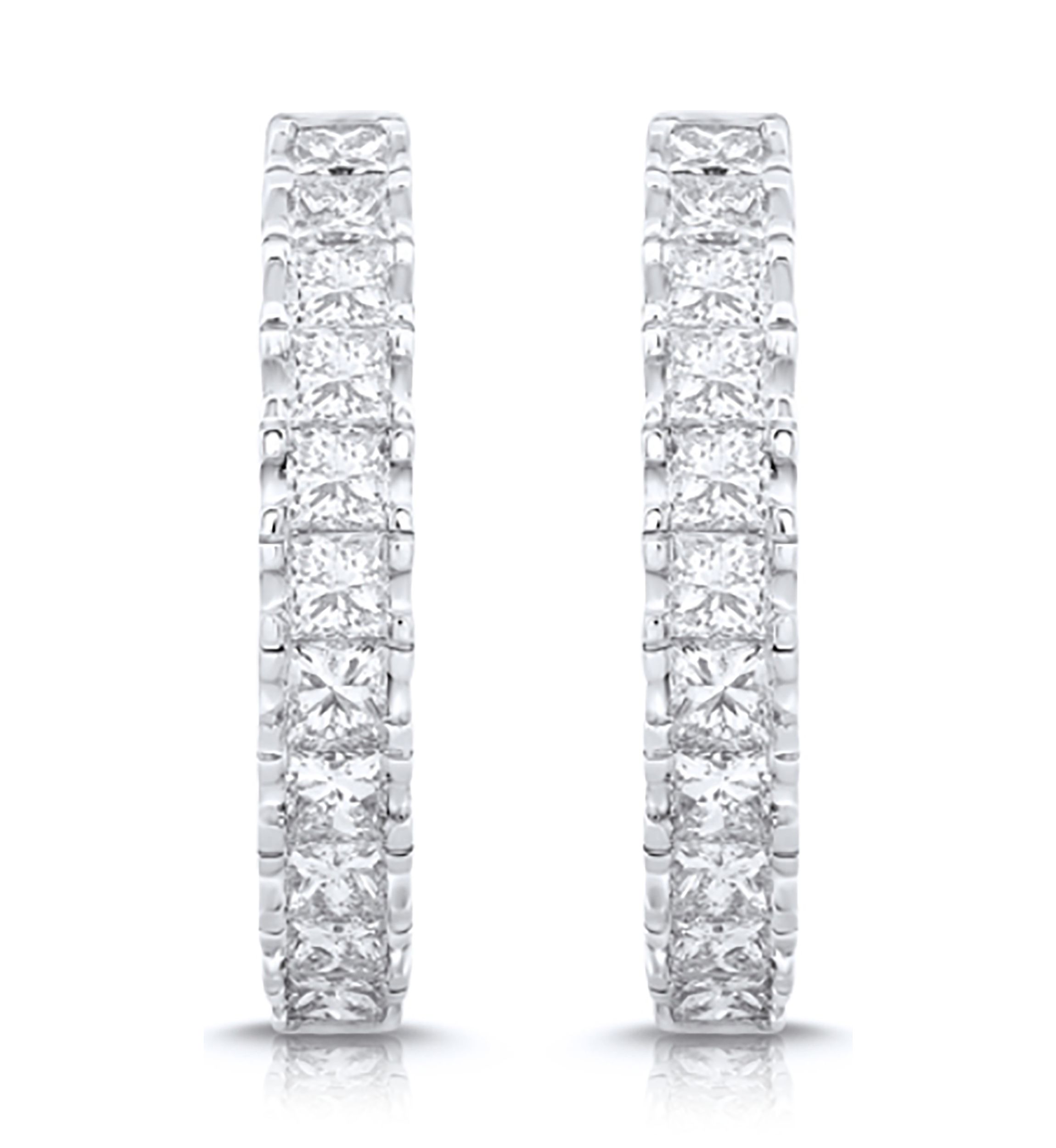 1 ct. t.w. Diamond Hoop Earrings in 10K White Gold
