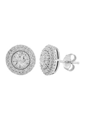 Belk & Co. Sapphire & Diamond Earrings in Sterling Silver | belk