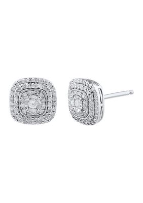 Belk & Co 1/2 Ct. T.w. Diamond Earrings In Sterling Silver