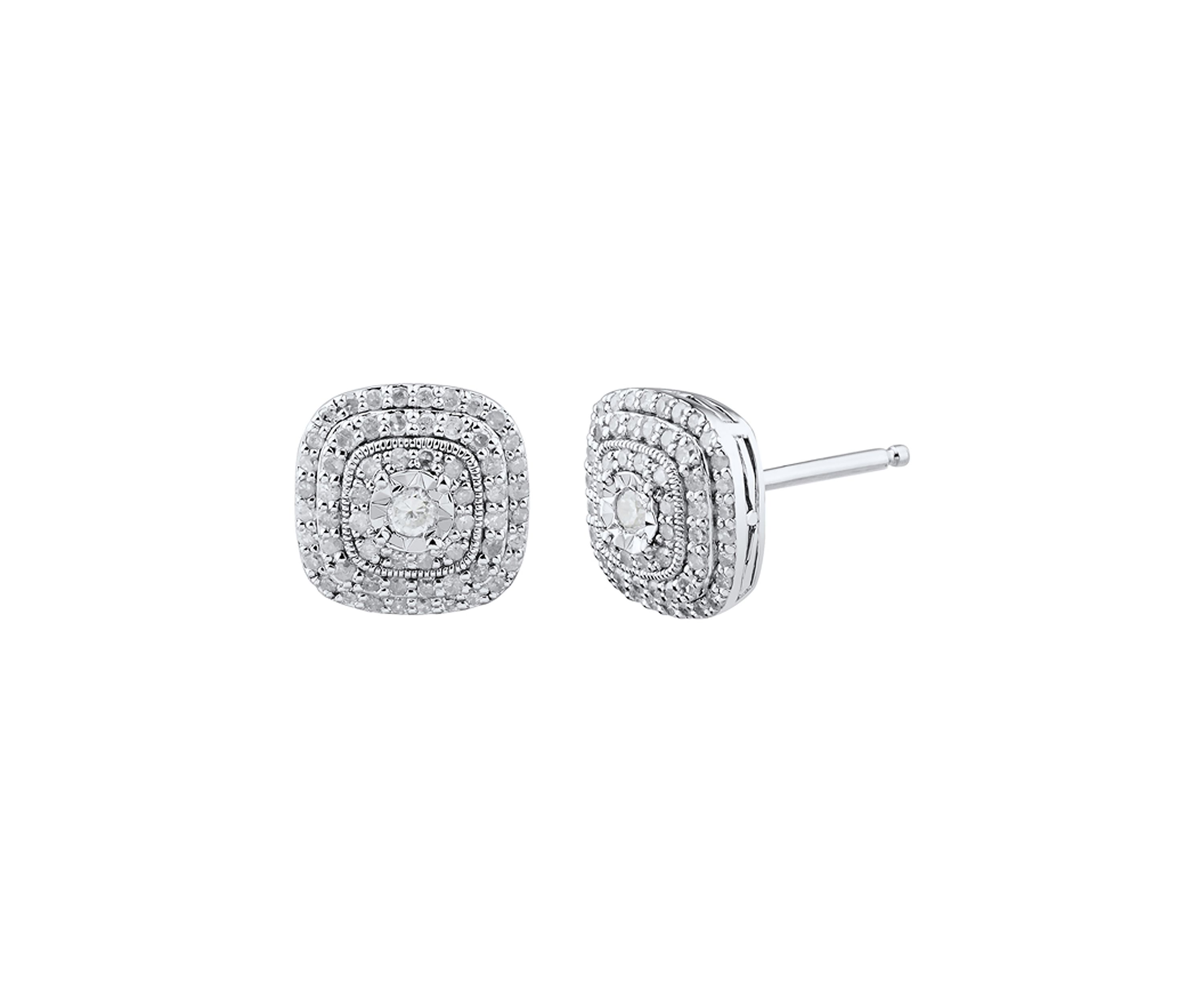 1/2 ct. t.w. Diamond Earrings in Sterling Silver