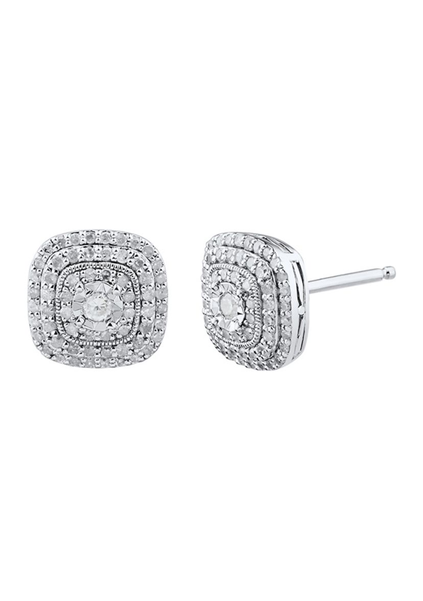 1/2 ct. t.w. Diamond Earrings in Sterling Silver