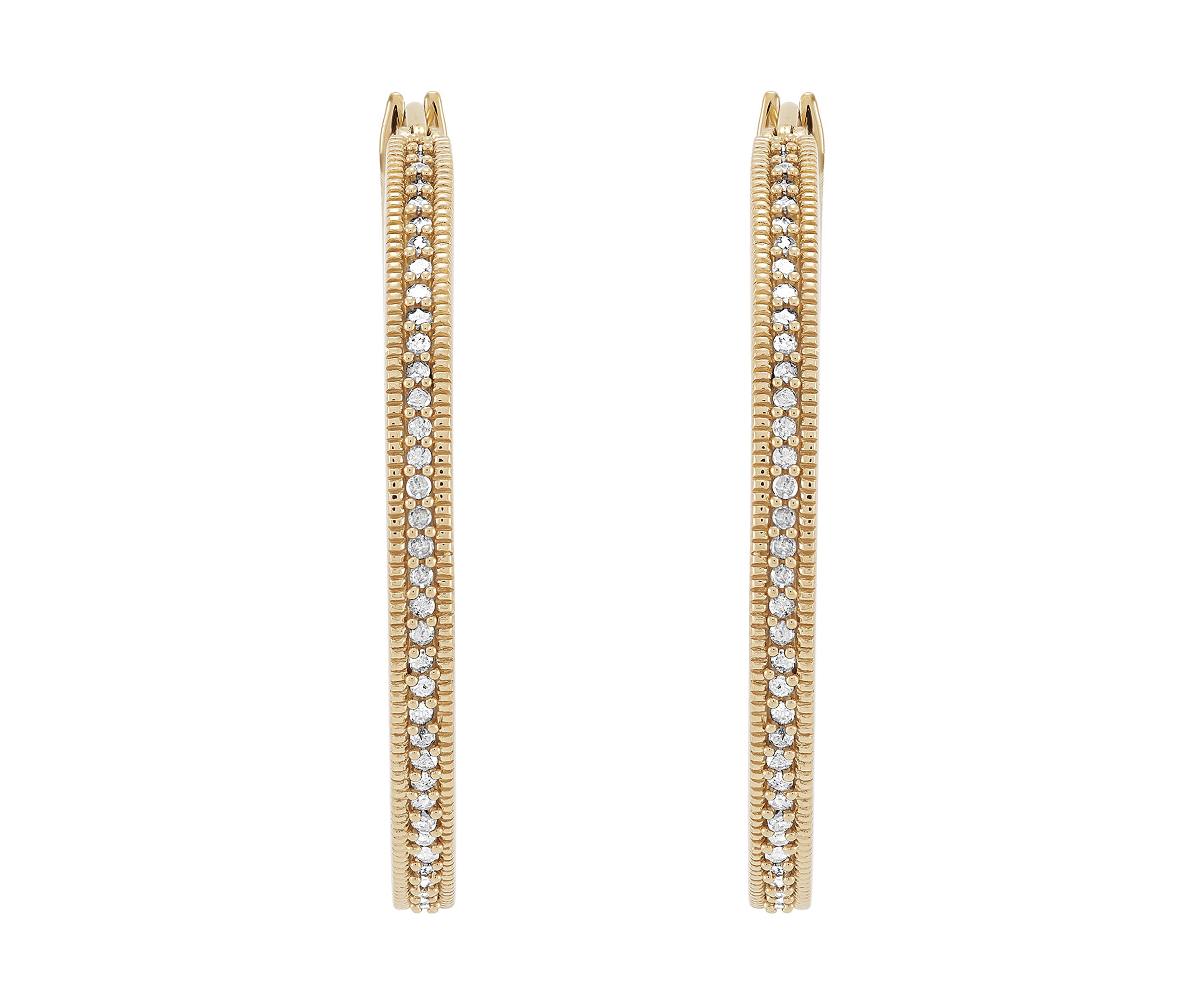 1/2 ct. t.w. Diamond Hoop Earrings in Sterling Silver 