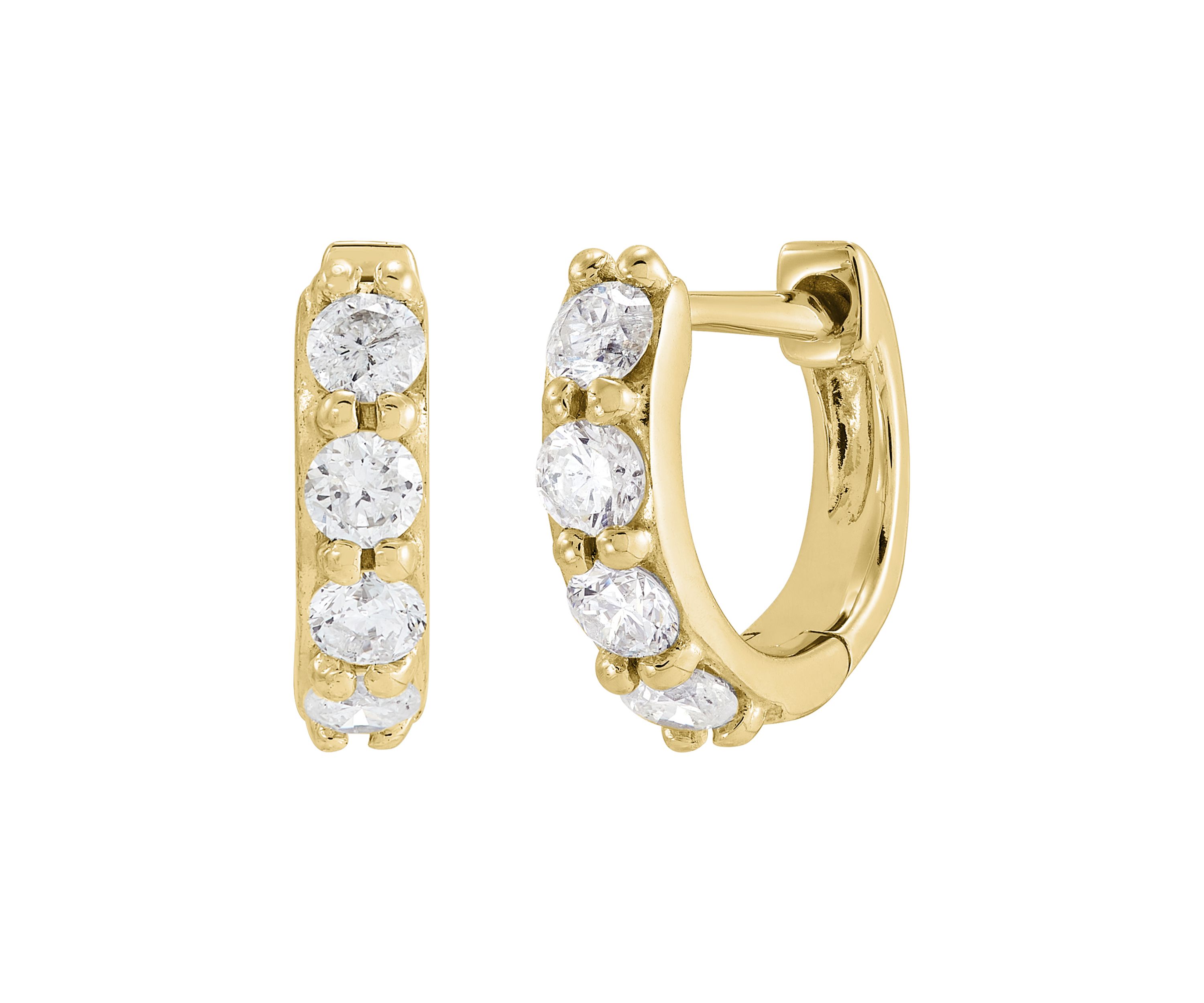 1/5 ct. t.w. Diamond Hoop Earrings in 14K Yellow Gold