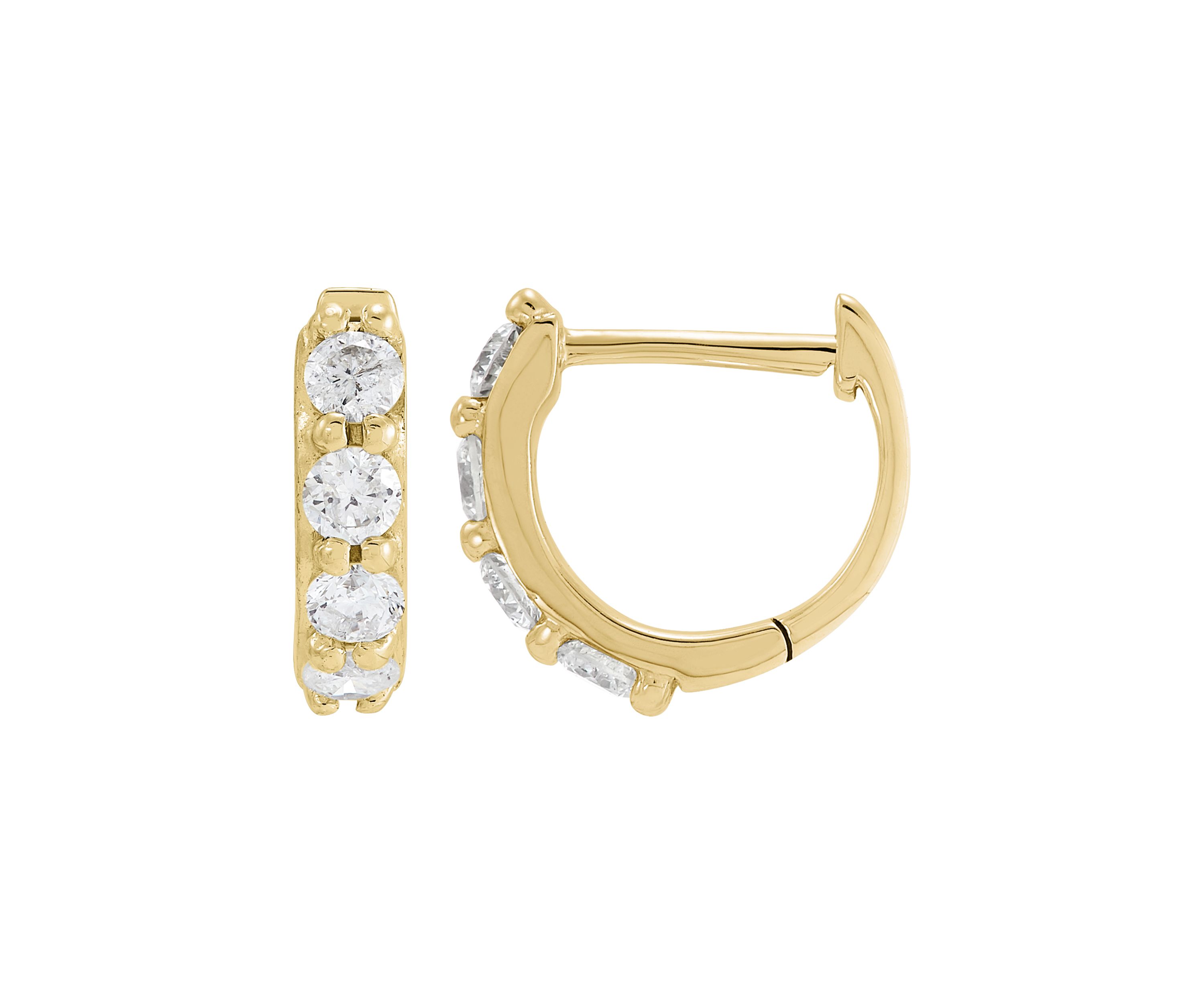1/5 ct. t.w. Diamond Hoop Earrings in 14K Yellow Gold