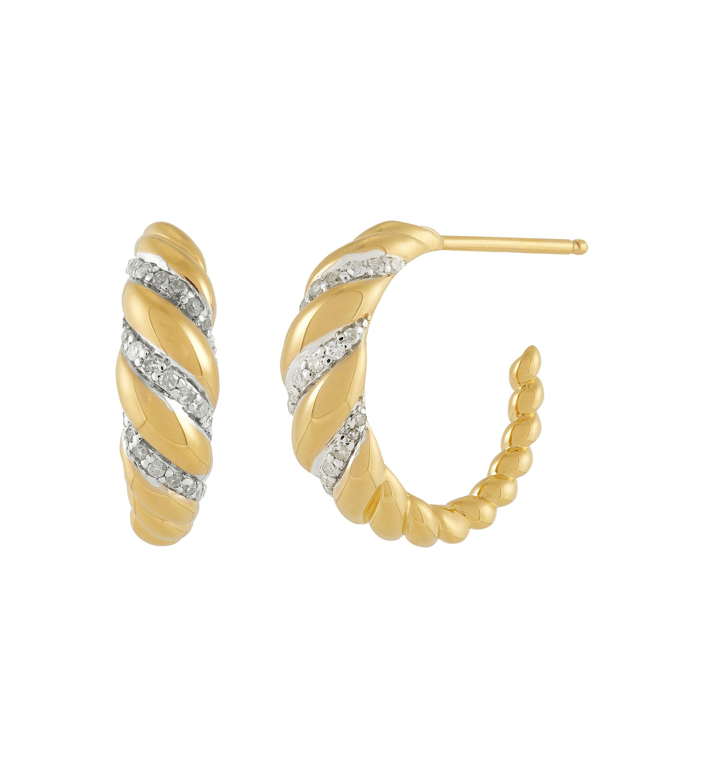 1/5 ct. t.w. Diamond Huggie Earrings - Gold Over Sterling Silver