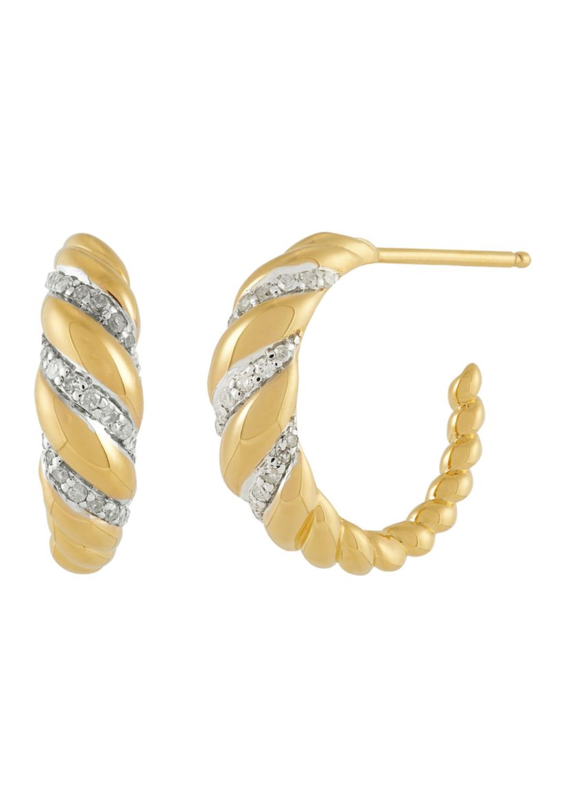 1/5 ct. t.w. Diamond Huggie Earrings - Gold Over Sterling Silver