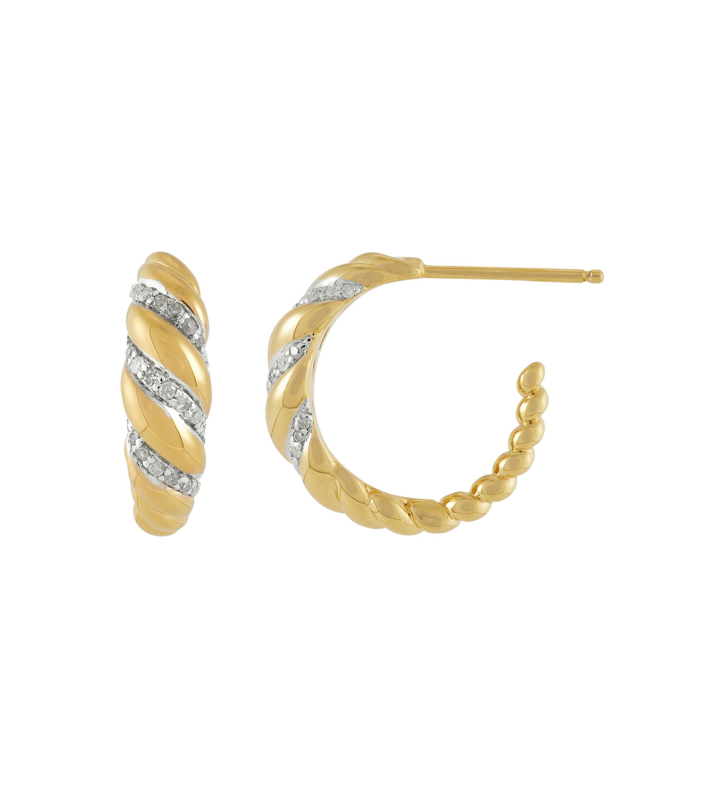 1/5 ct. t.w. Diamond Huggie Earrings - Gold Over Sterling Silver