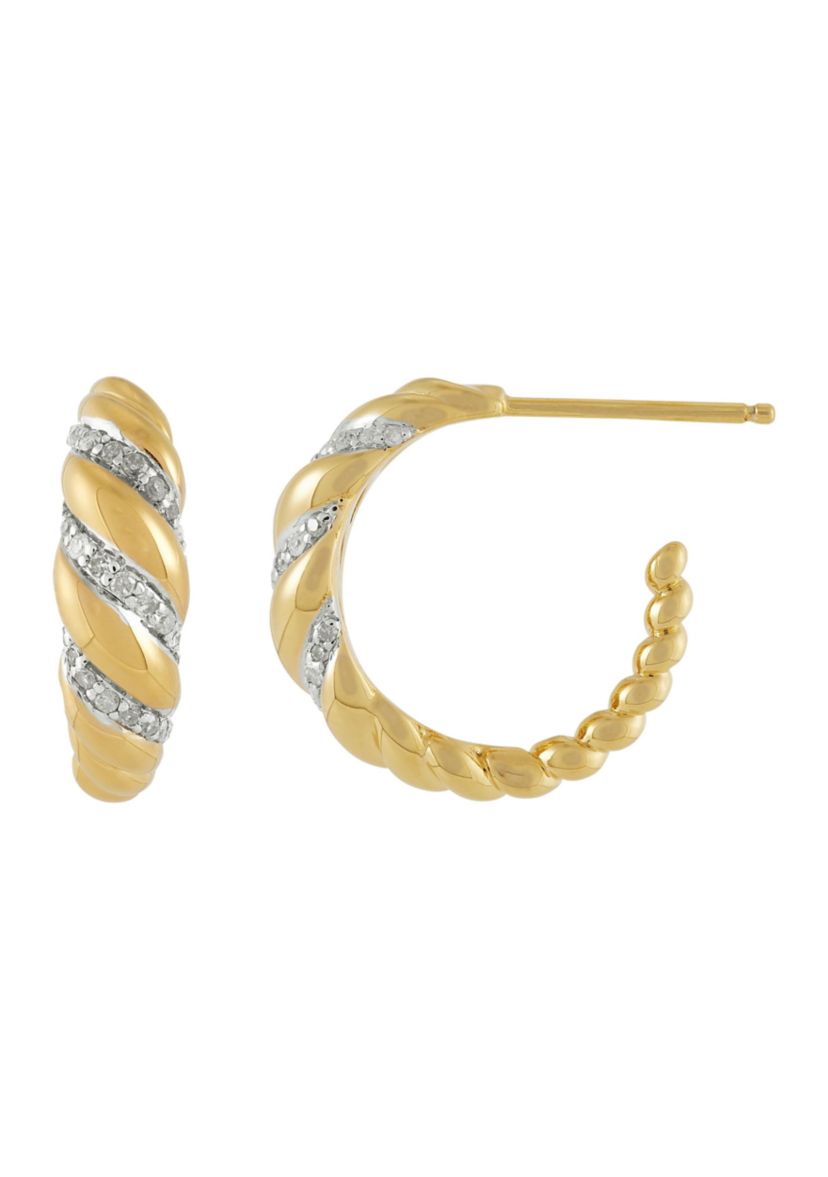 1/5 ct. t.w. Diamond Huggie Earrings - Gold Over Sterling Silver
