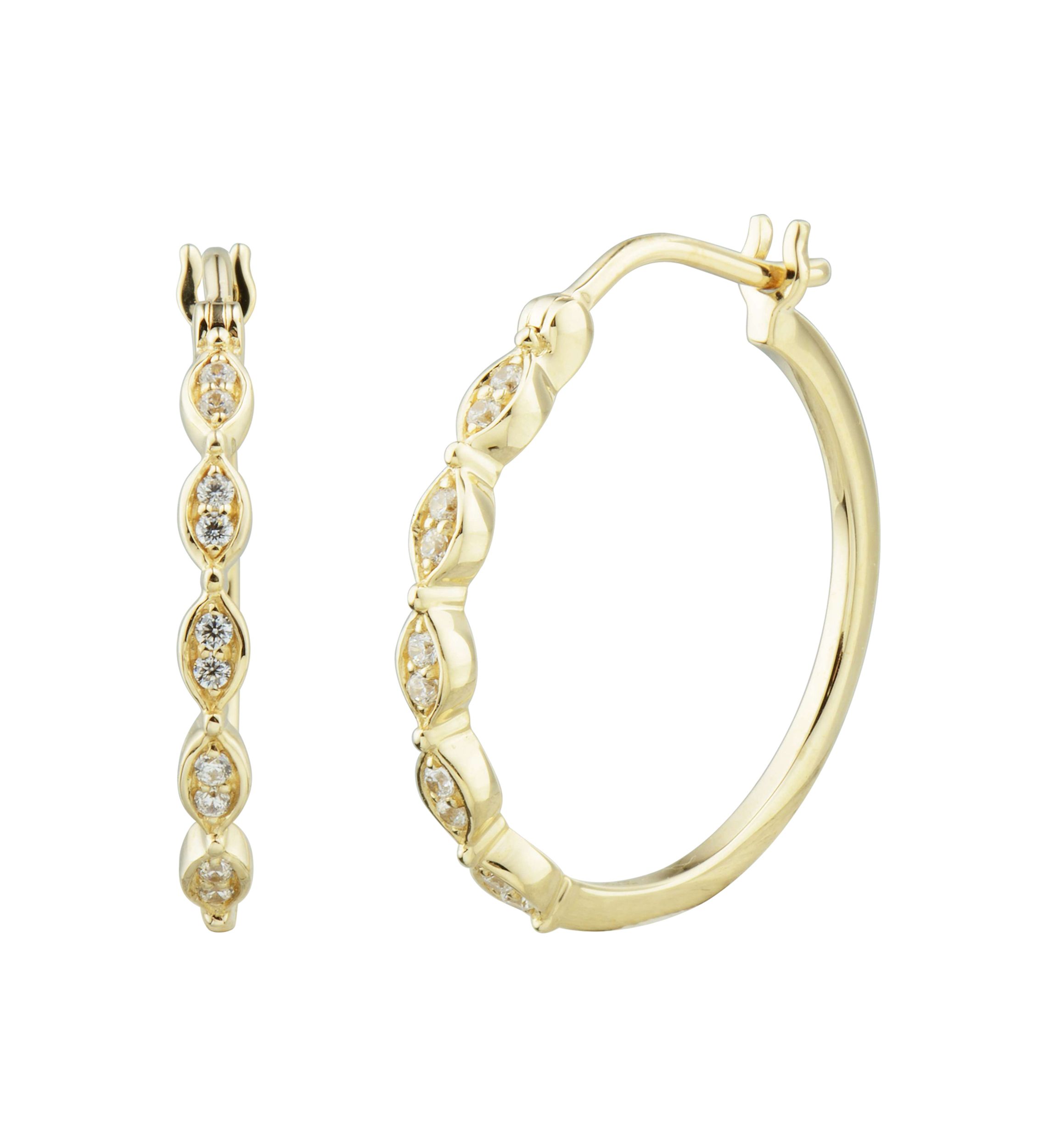 1/10 ct. t.w. Diamond Hoop Earrings in 10K Yellow Gold