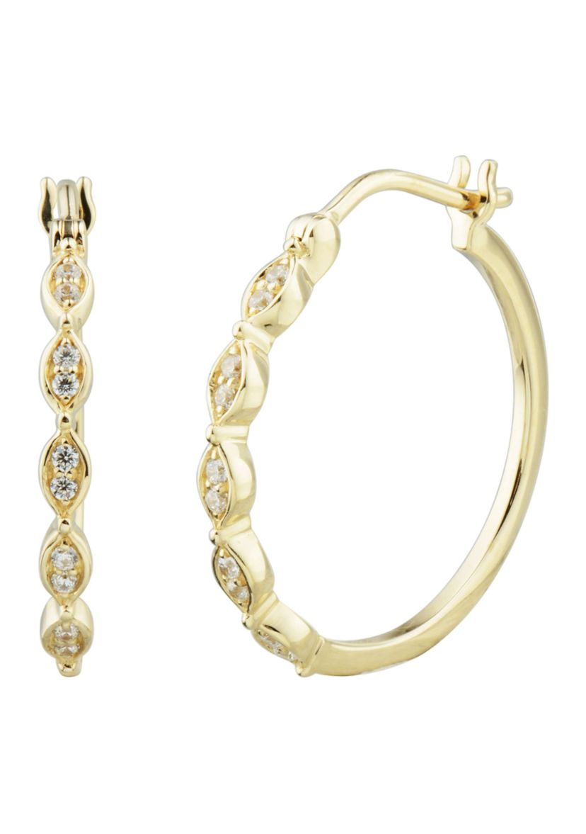 1/10 ct. t.w. Diamond Hoop Earrings in 10K Yellow Gold