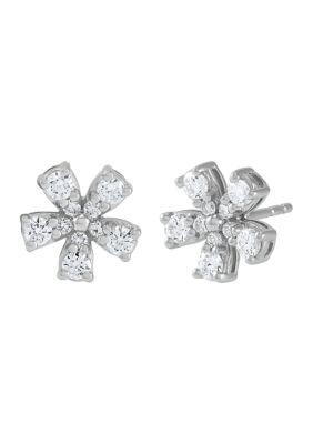 Belk & Co Lab Grown 1/2 ct. t.w. Diamond Flower Stud Earrings in Sterling Silver