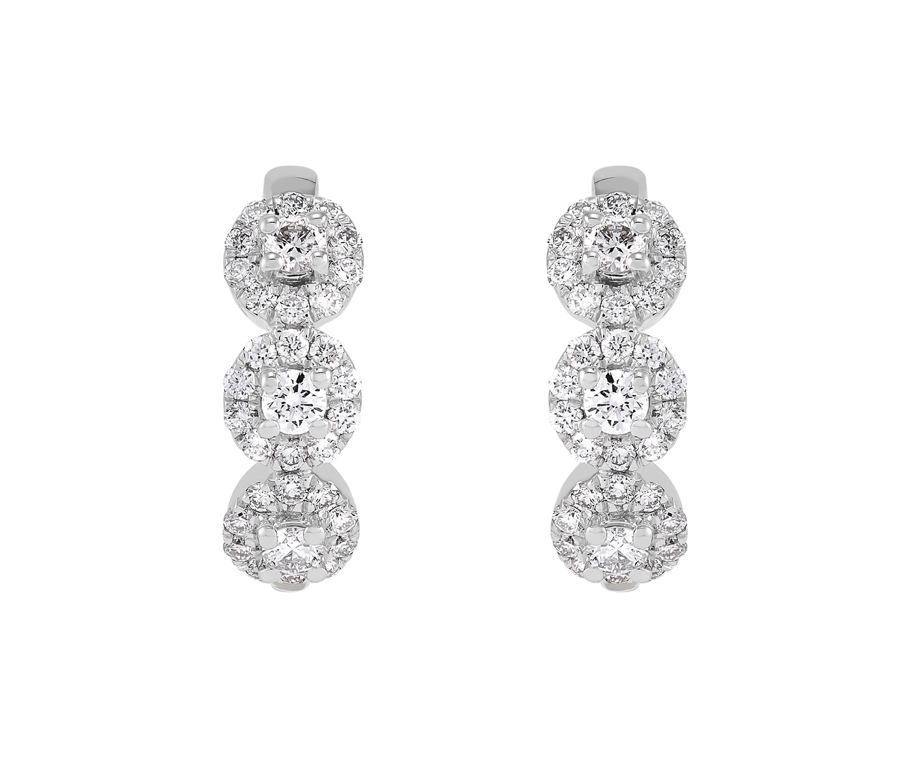 1/2 ct. t.w. Lab Grown Diamond Hoop Earrings in Sterling Silver