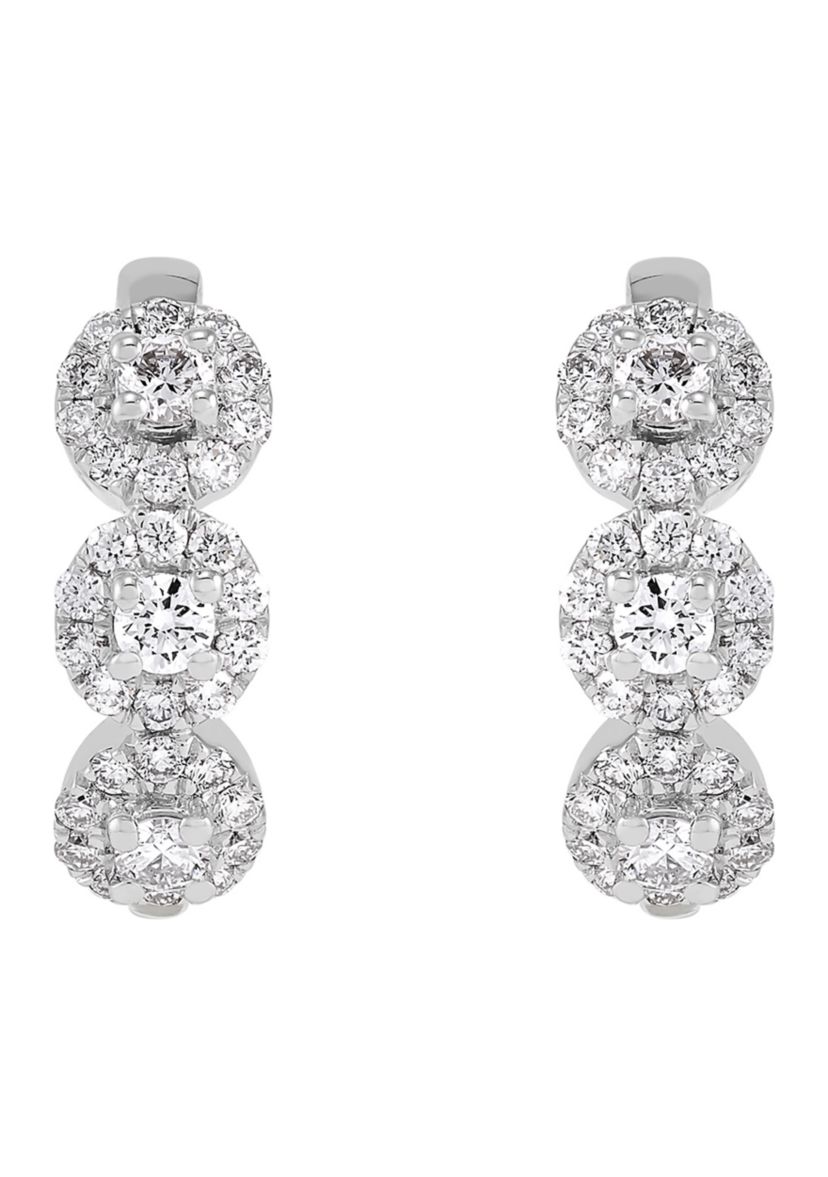 1/2 ct. t.w. Lab Grown Diamond Hoop Earrings in Sterling Silver